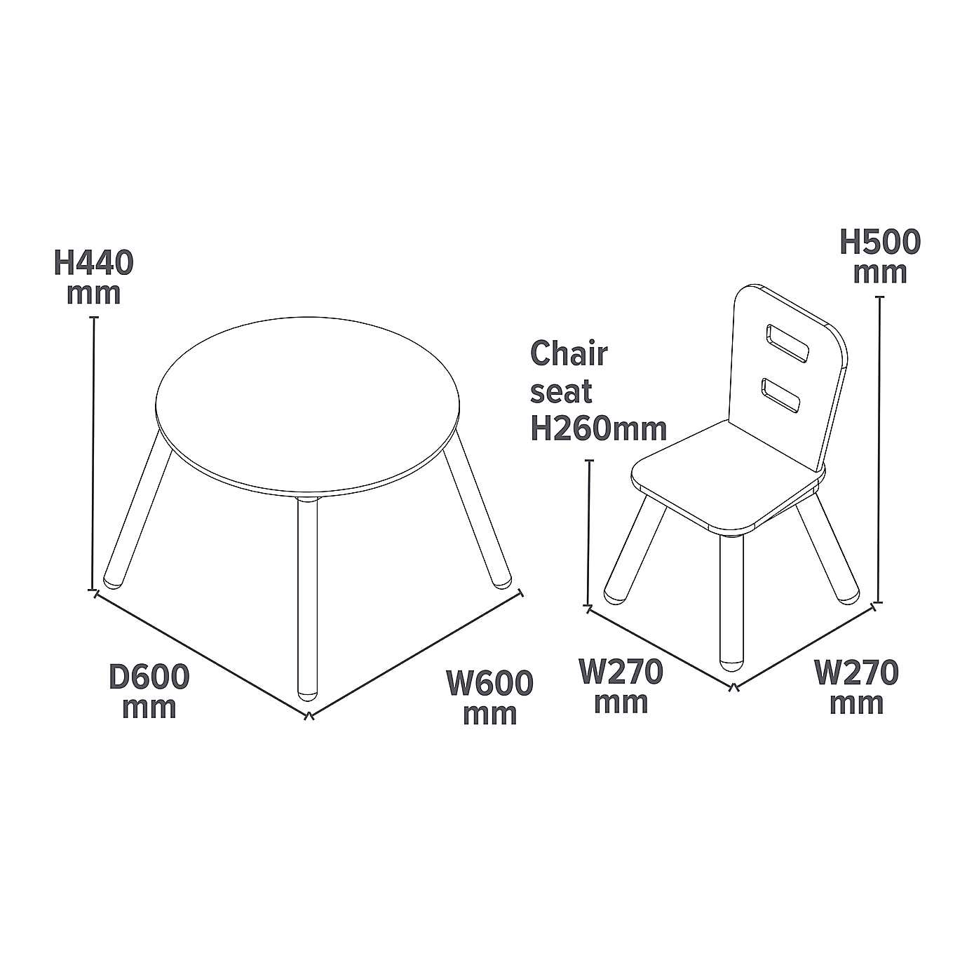 Liberty House Kids Round Table And Two Chairs Set