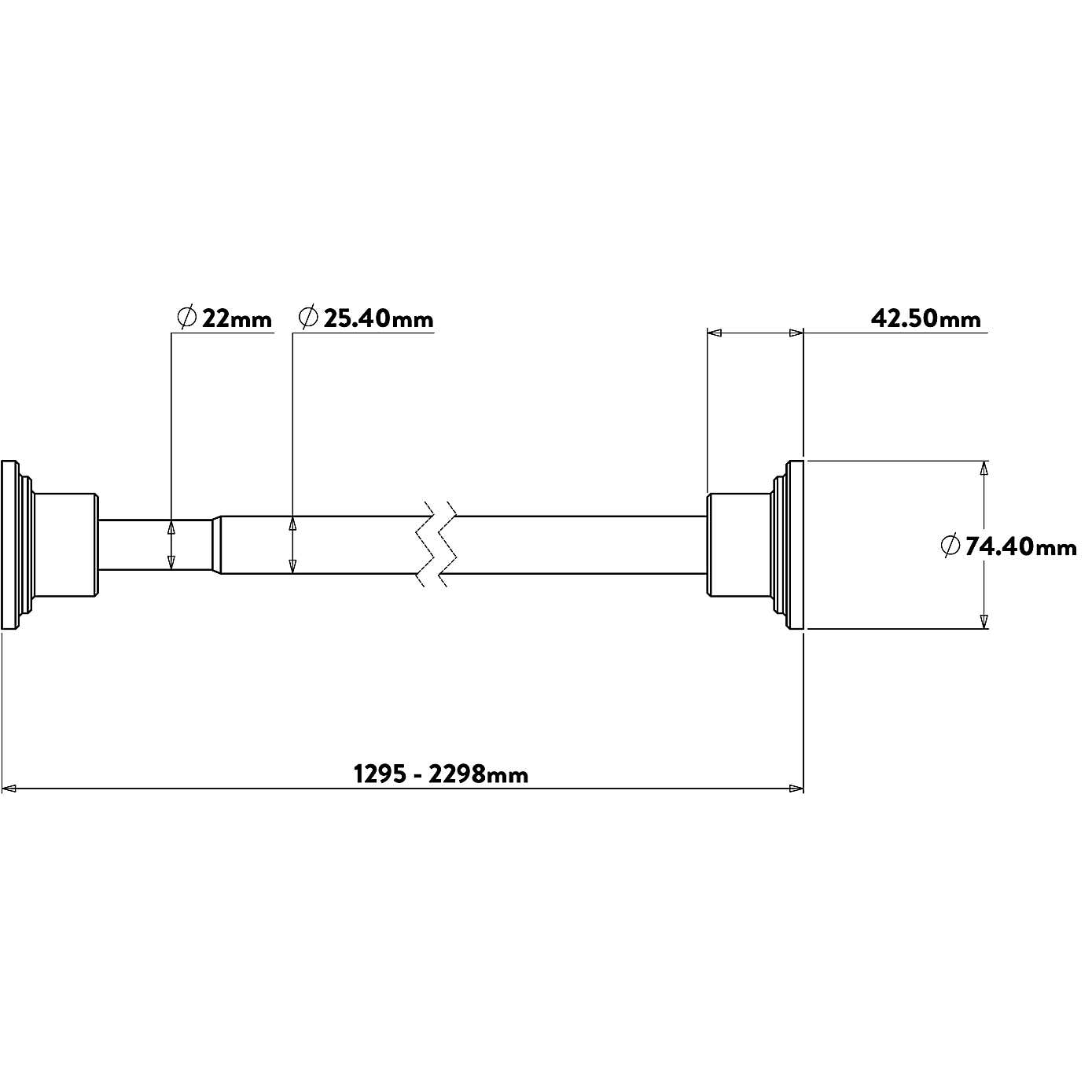 Croydex Stick-n-Lock Premium Telescopic Tension Rod