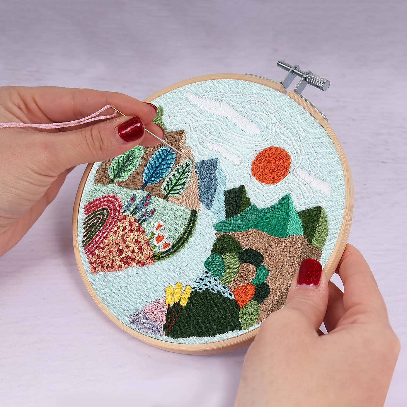 Embroidery Kit Mountain View
