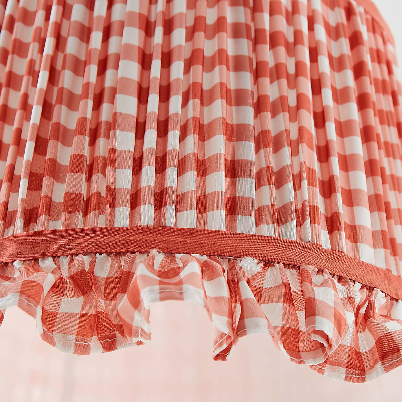 Carys Frilled Gingham Drum Lamp Shade
