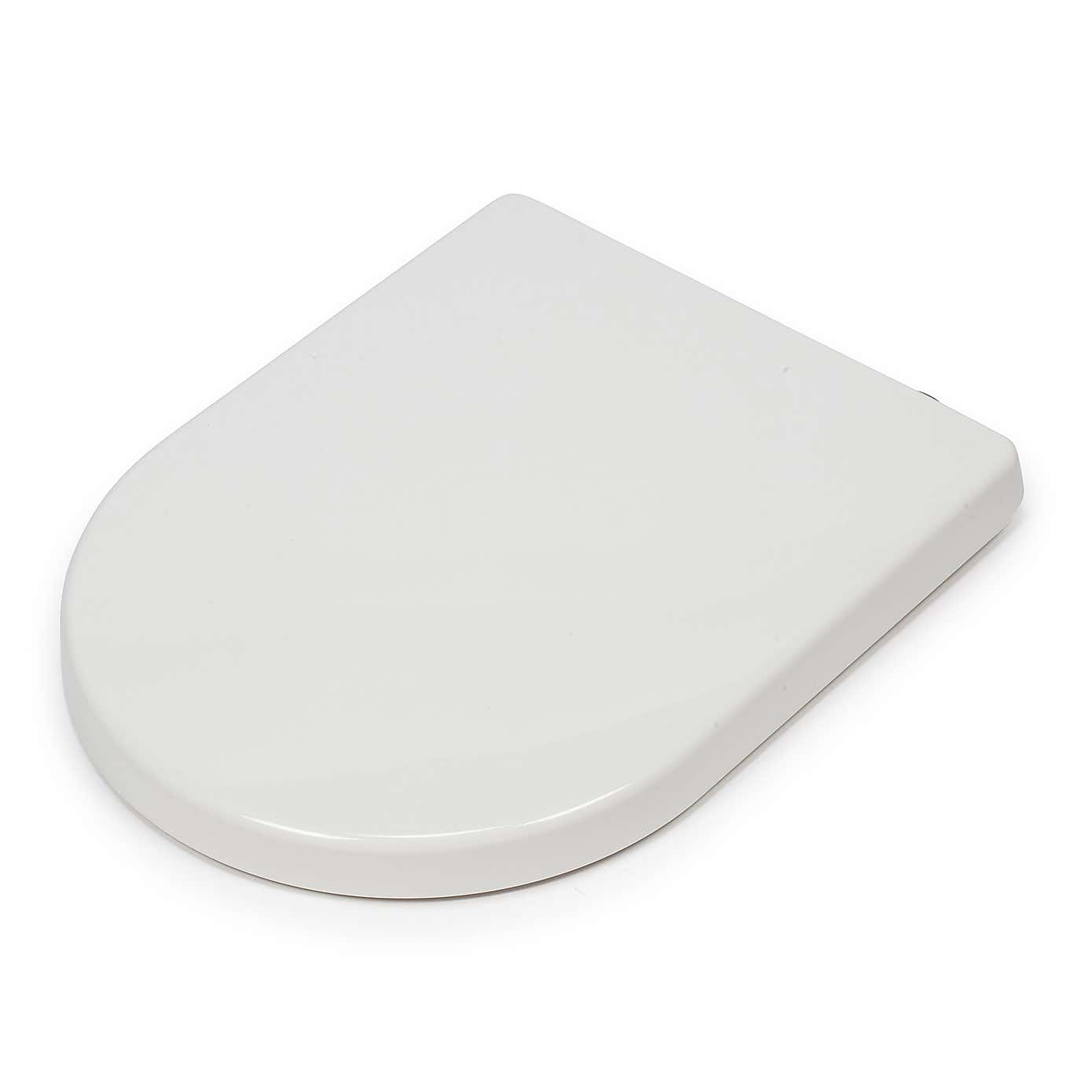 Croydex Hillier White Stick-n-Lock D Shape Family Toilet Seat
