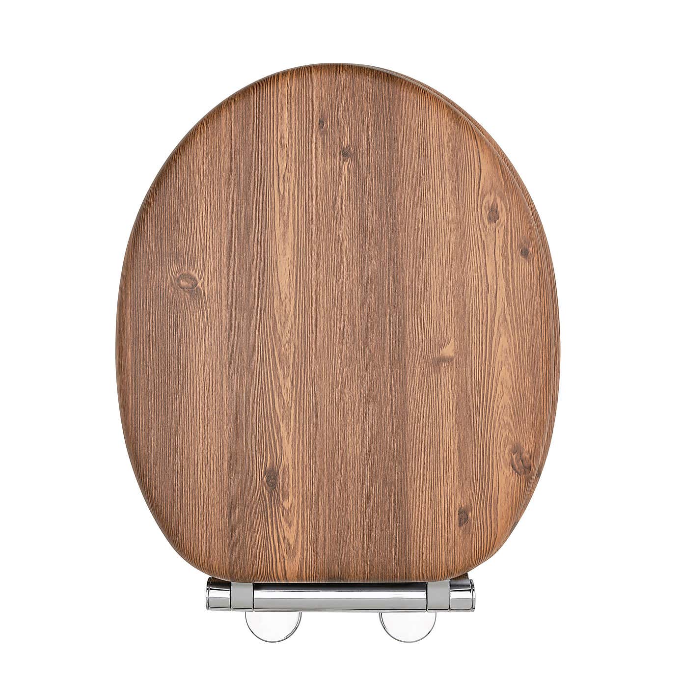 Teak Effect Toilet Seat