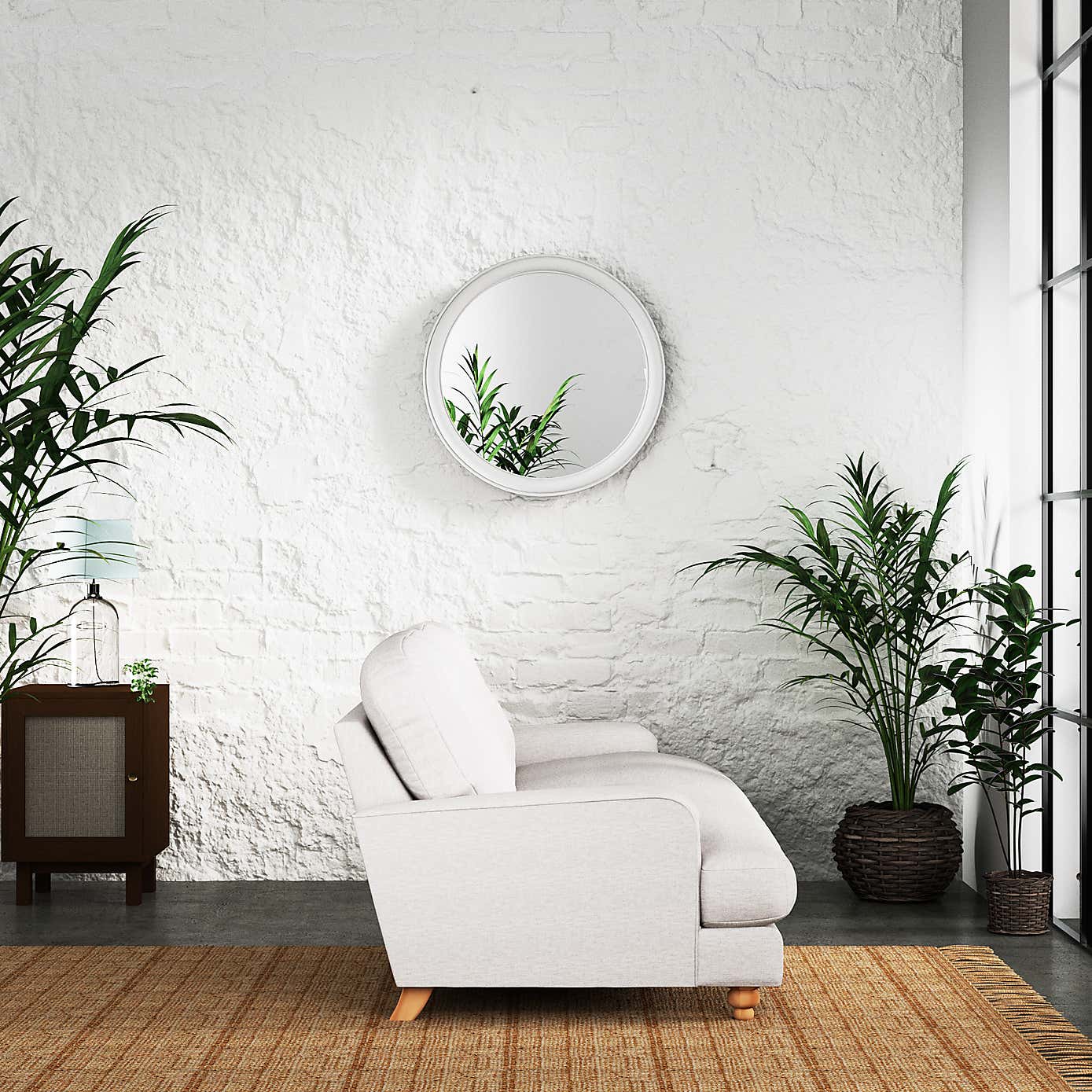 Martha Slub Faux Linen 4 Seater Sofa