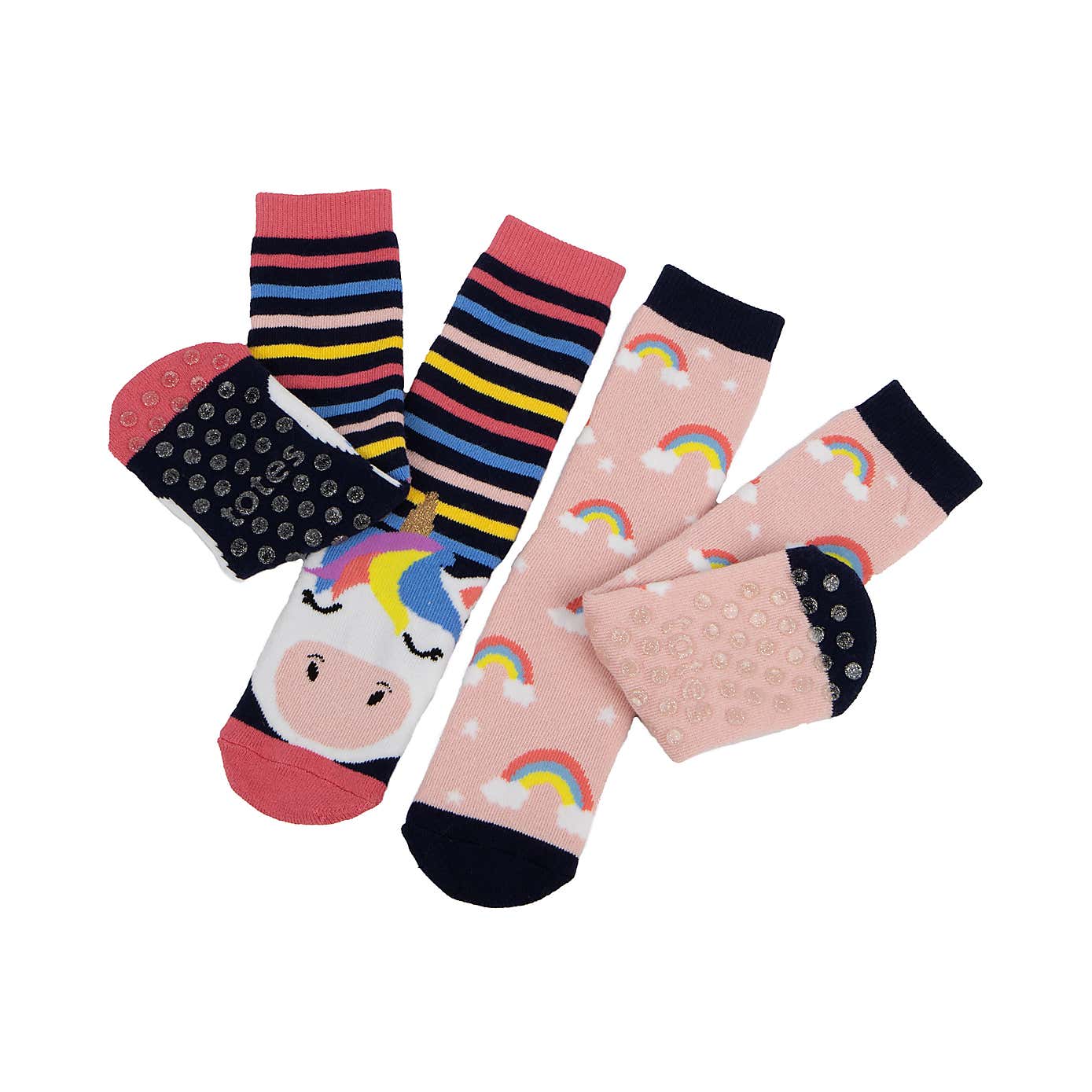 totes Pack of 2 Toasties Kids Original Unicorn Slipper Socks