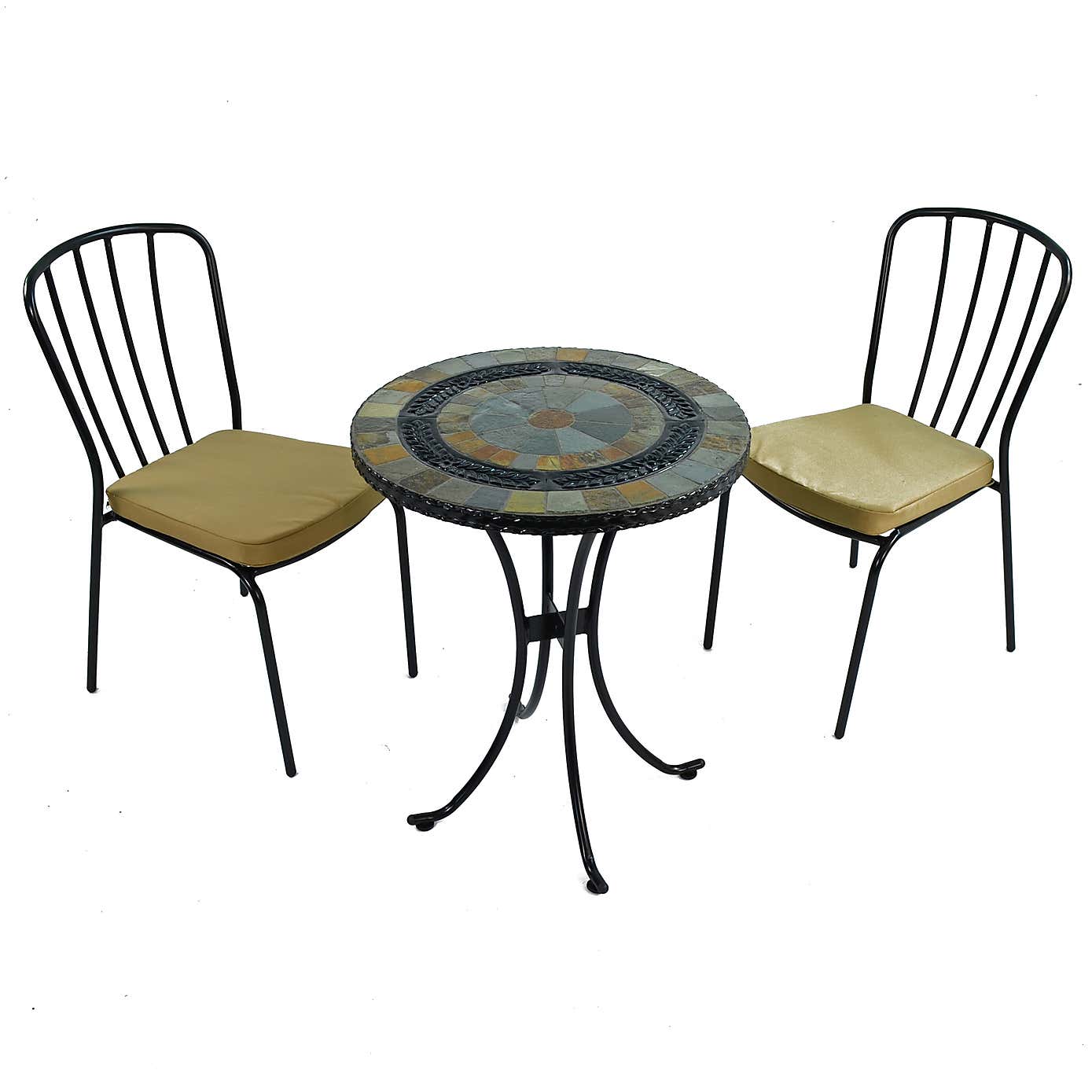 Virginia 60cm Bistro Table Set with 2 Milton Chairs
