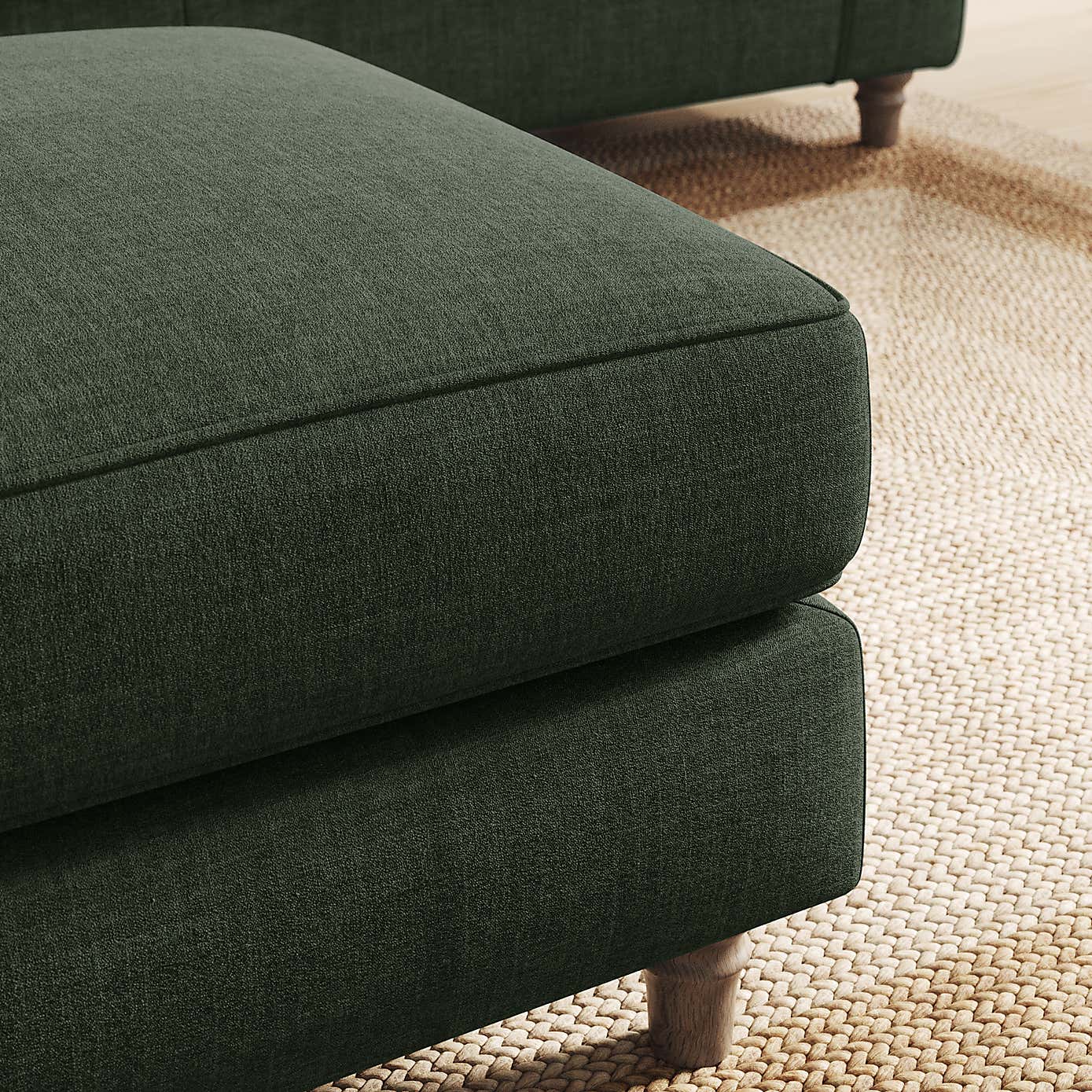 Flori Footstool, Tonal Plush Chenille