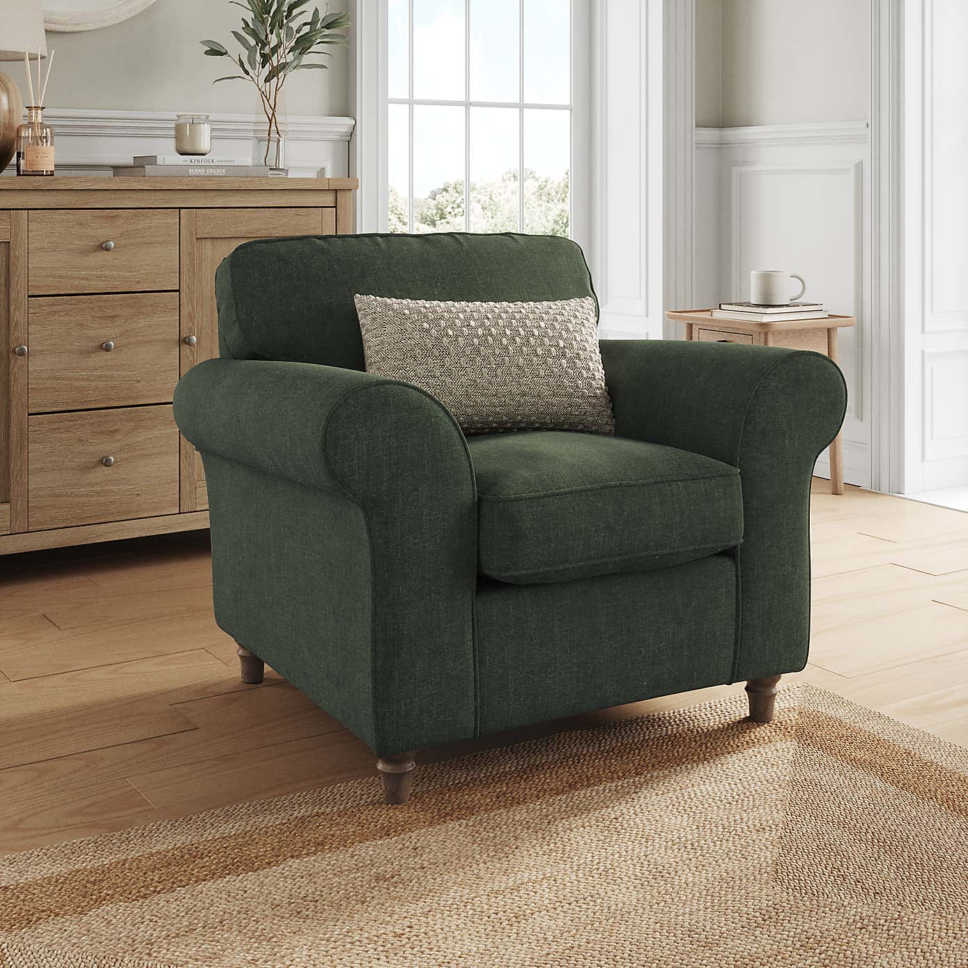 Flori Armchair, Tonal Plush Chenille