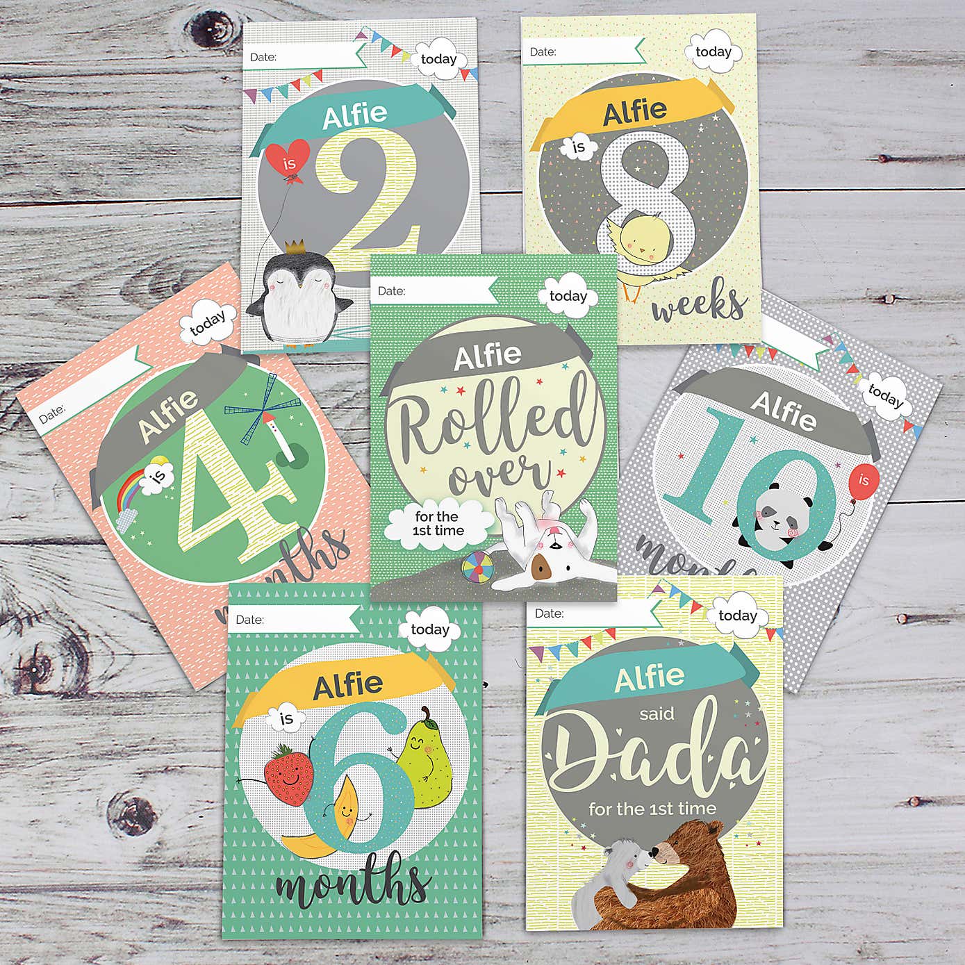 Personalised Baby Cards Milestone Moments