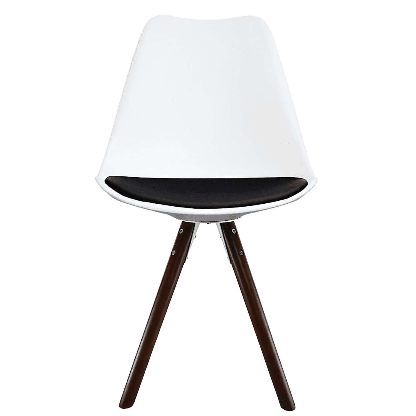 Fusion Living Soho White Plastic Dining Chair with Pyramid Legs