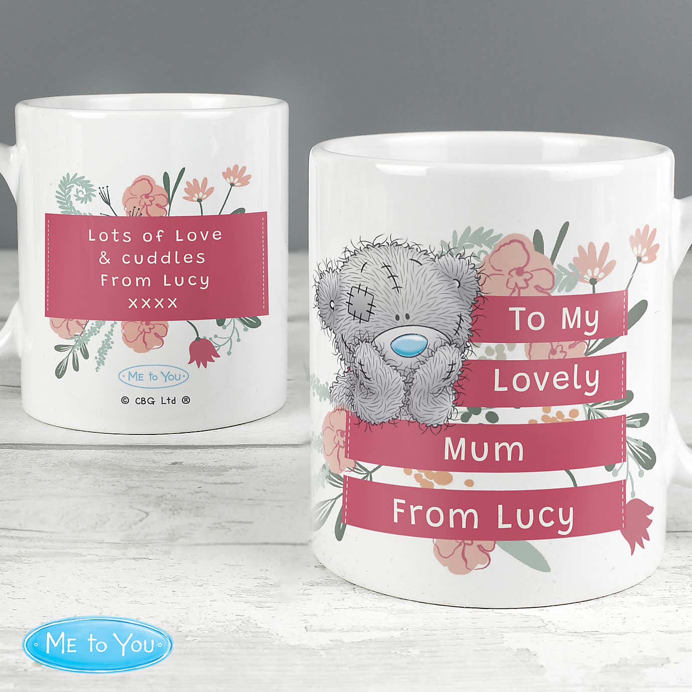Personalised Me To You Floral Mug