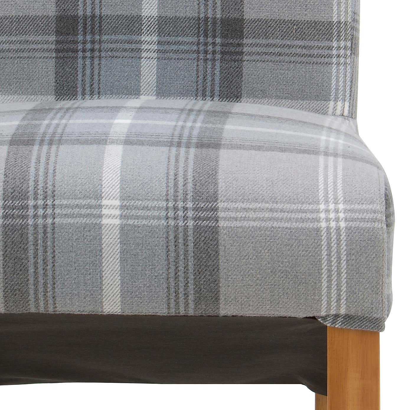 Set of 2 Chester Dining Chairs, Woven Check Fabric