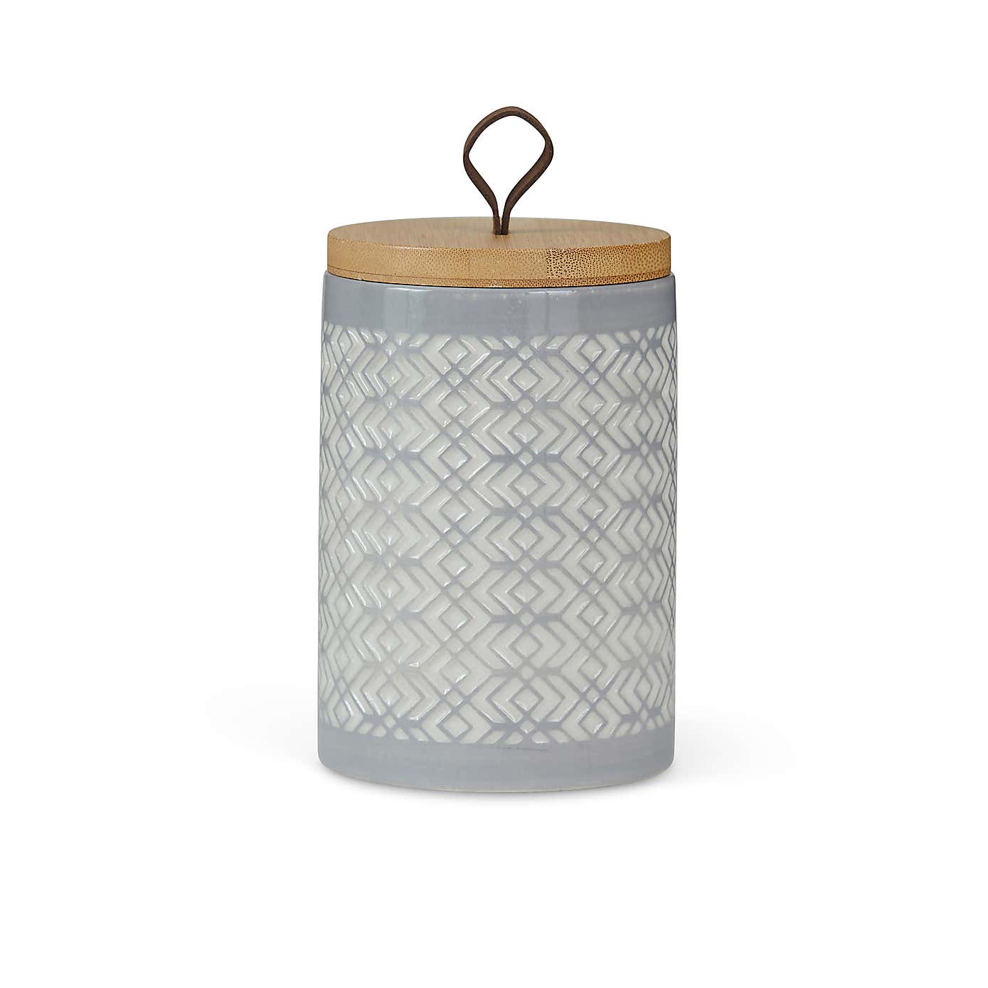 Light Grey Geometric Kitchen Canister