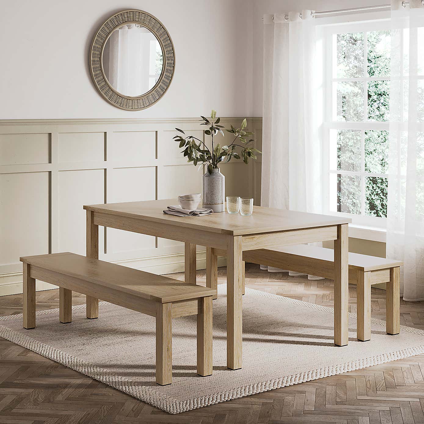 Olney 6 Seater Dining Table and Bench Set