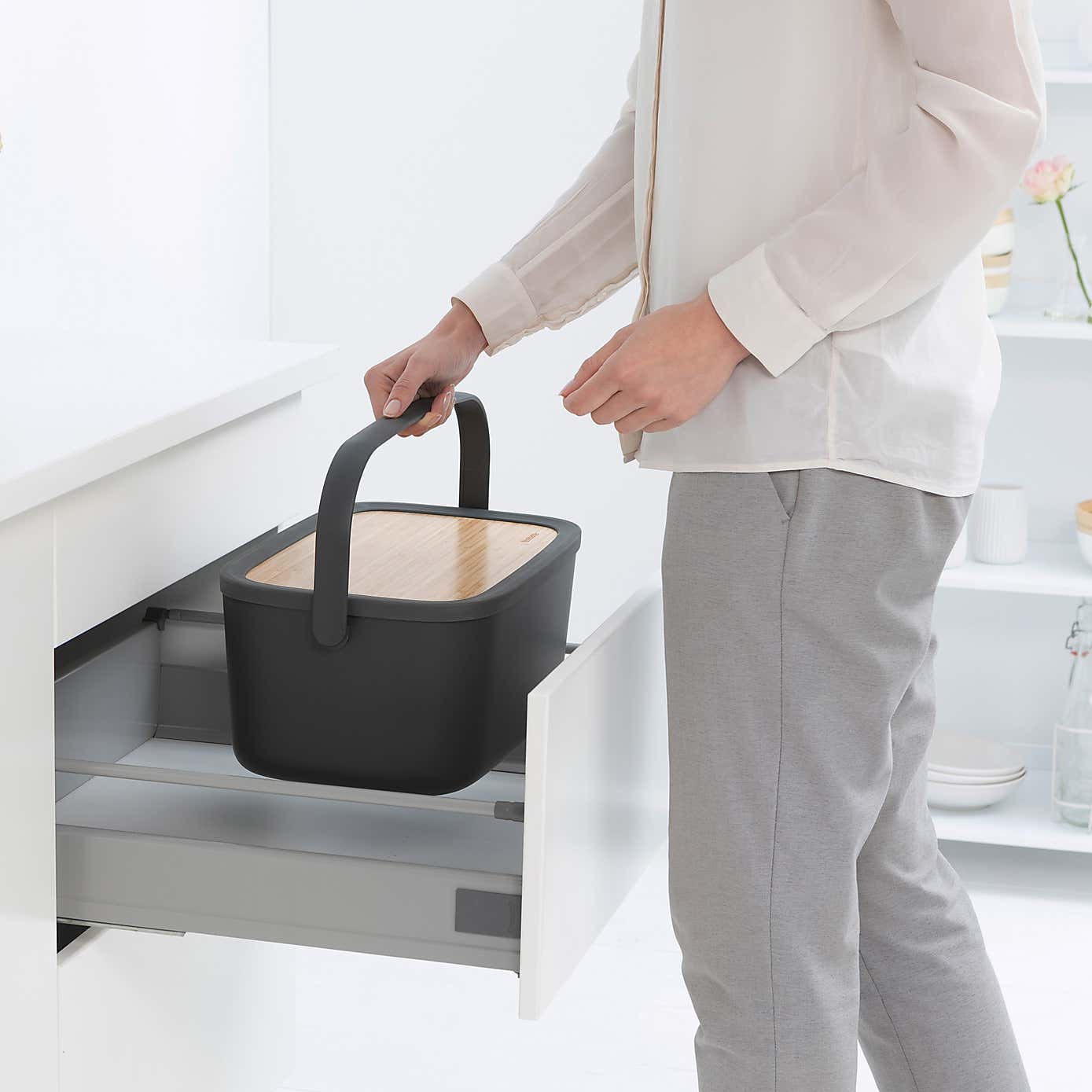 Brabantia Dark Grey Nic Bread Bin