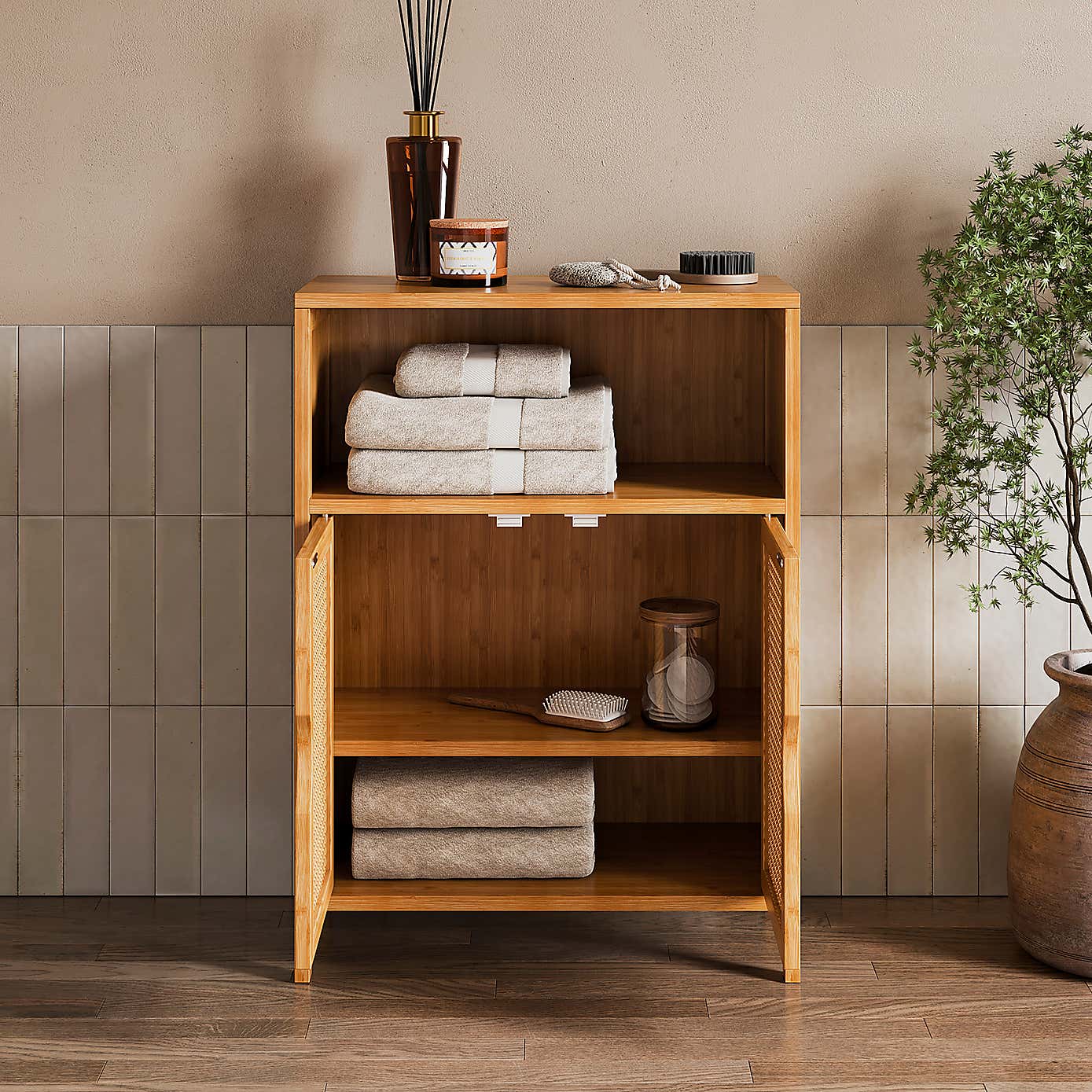 Avani Two Door Cabinet, Bamboo