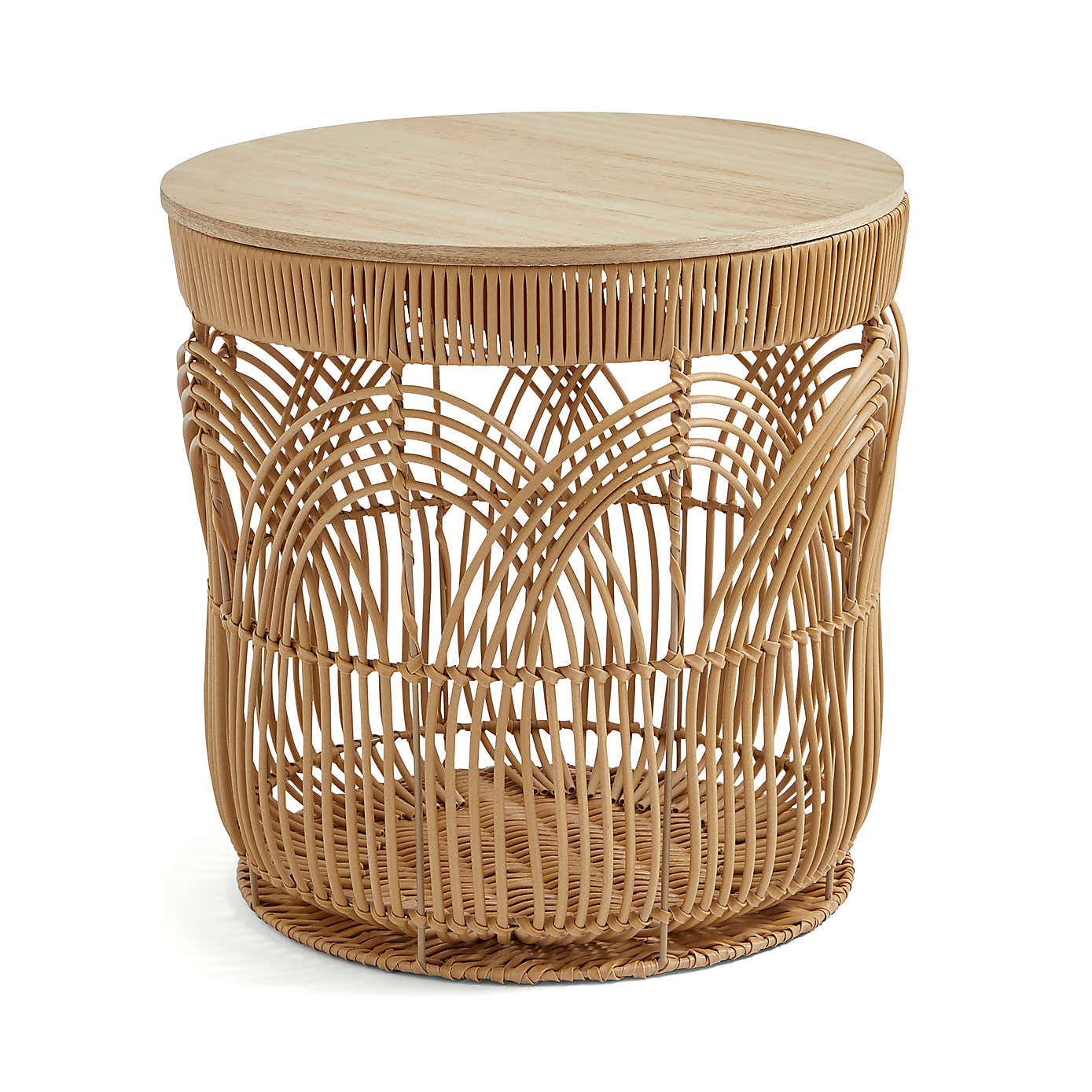 Faux Rattan Storage Basket with Lid