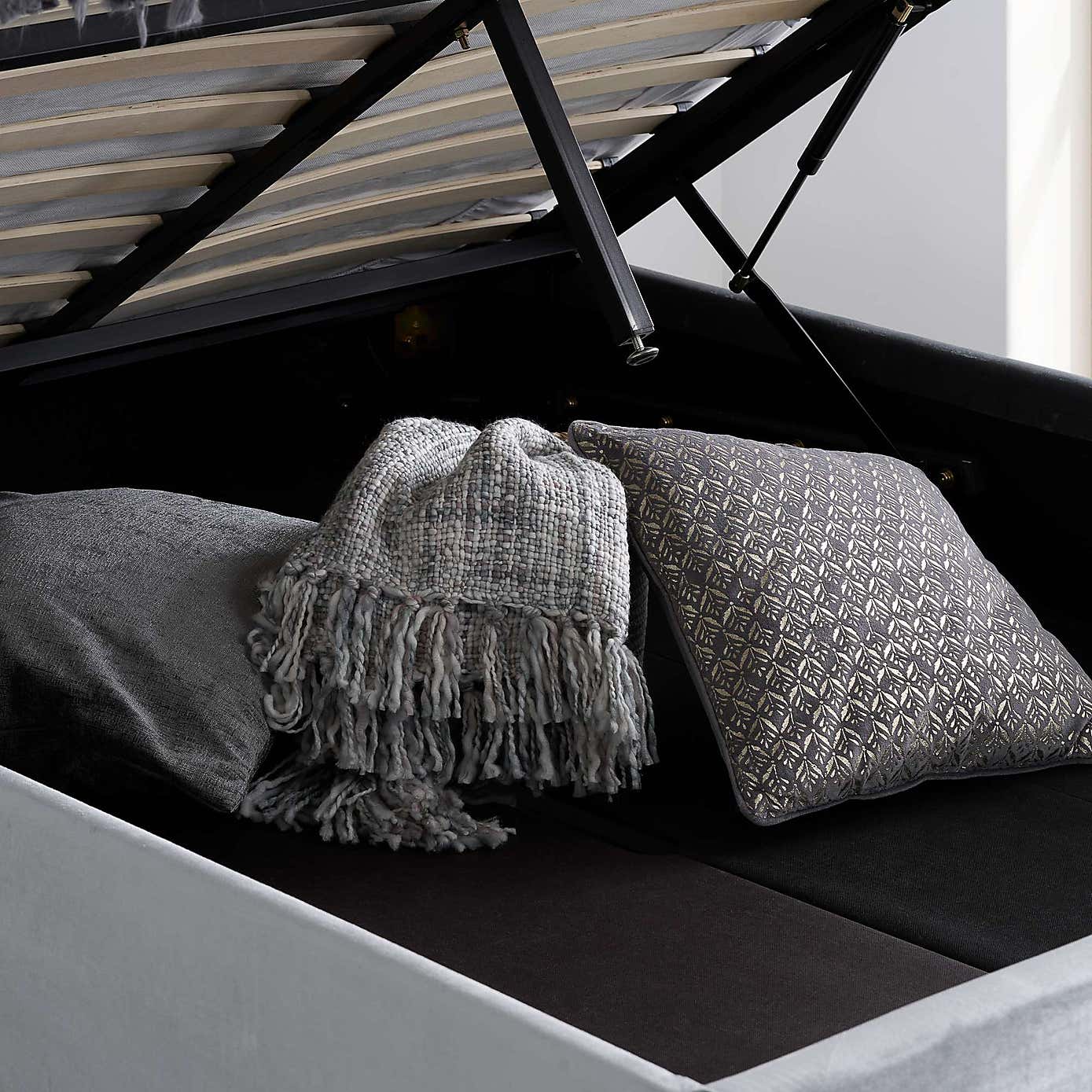 Loxley Velvet Ottoman Bed