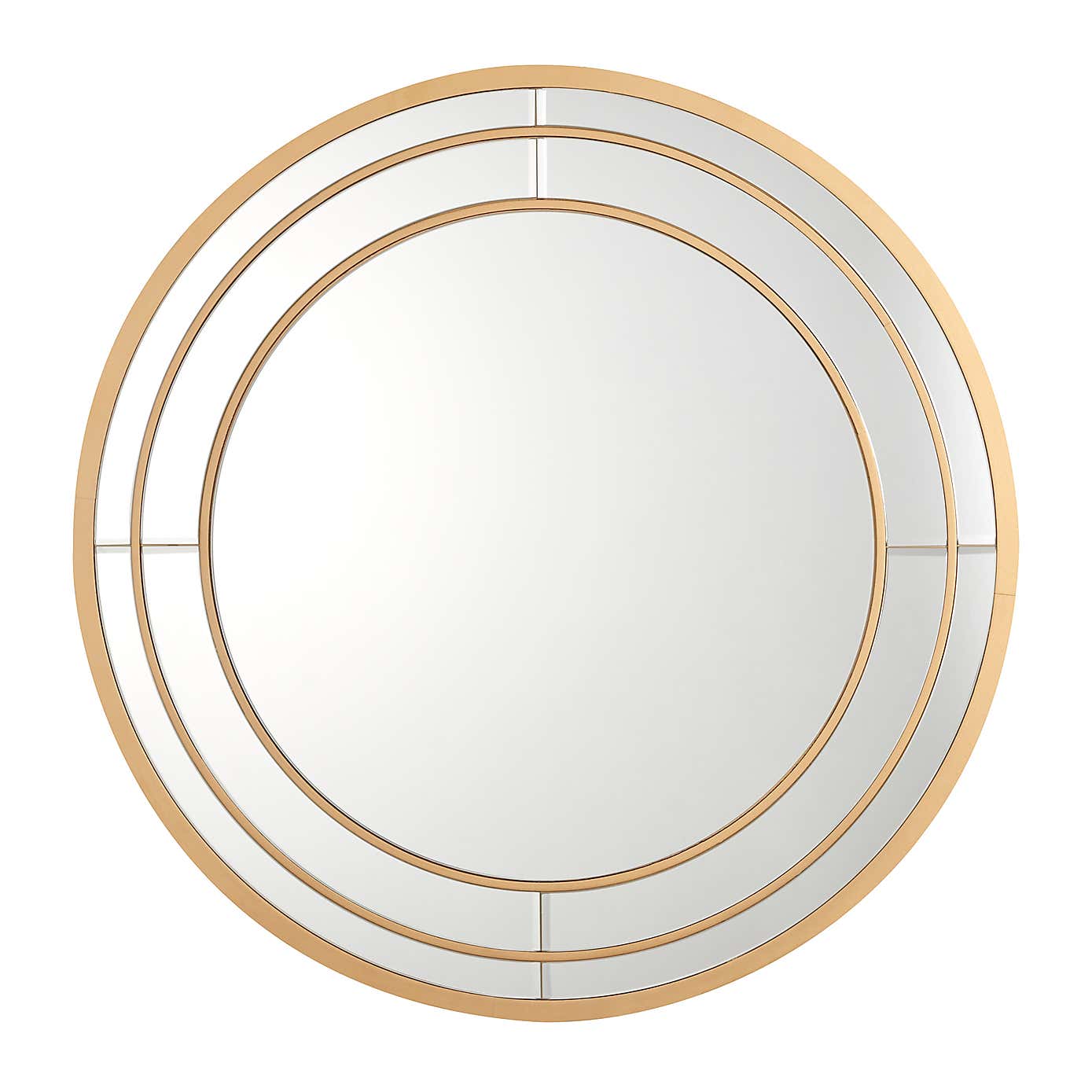 Double Frame Round Wall Mirror
