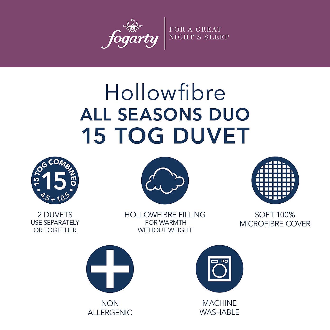 Fogarty All Seasons 15 Tog Duvet