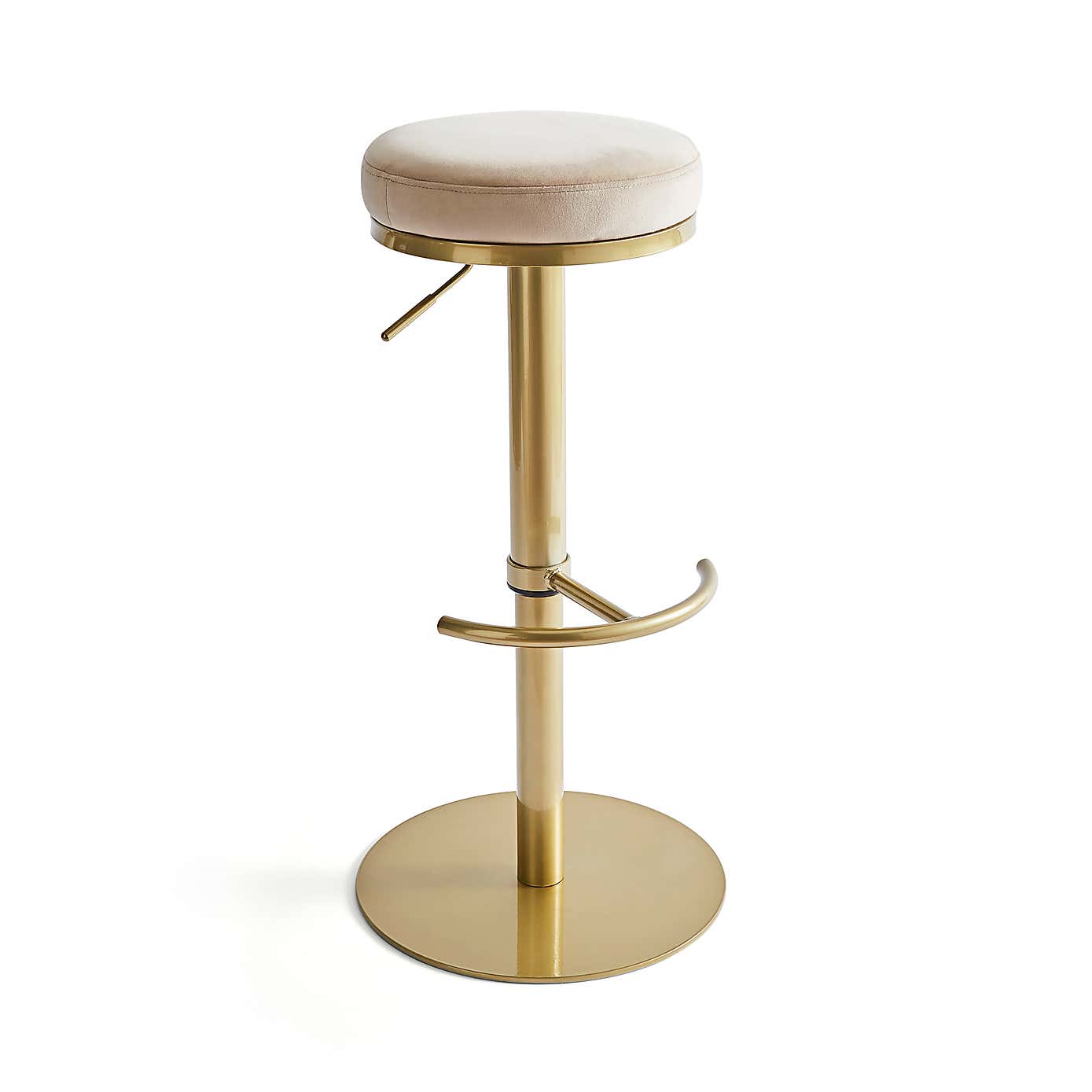 Jesper Adjustable Height Bar Stool, Velvet