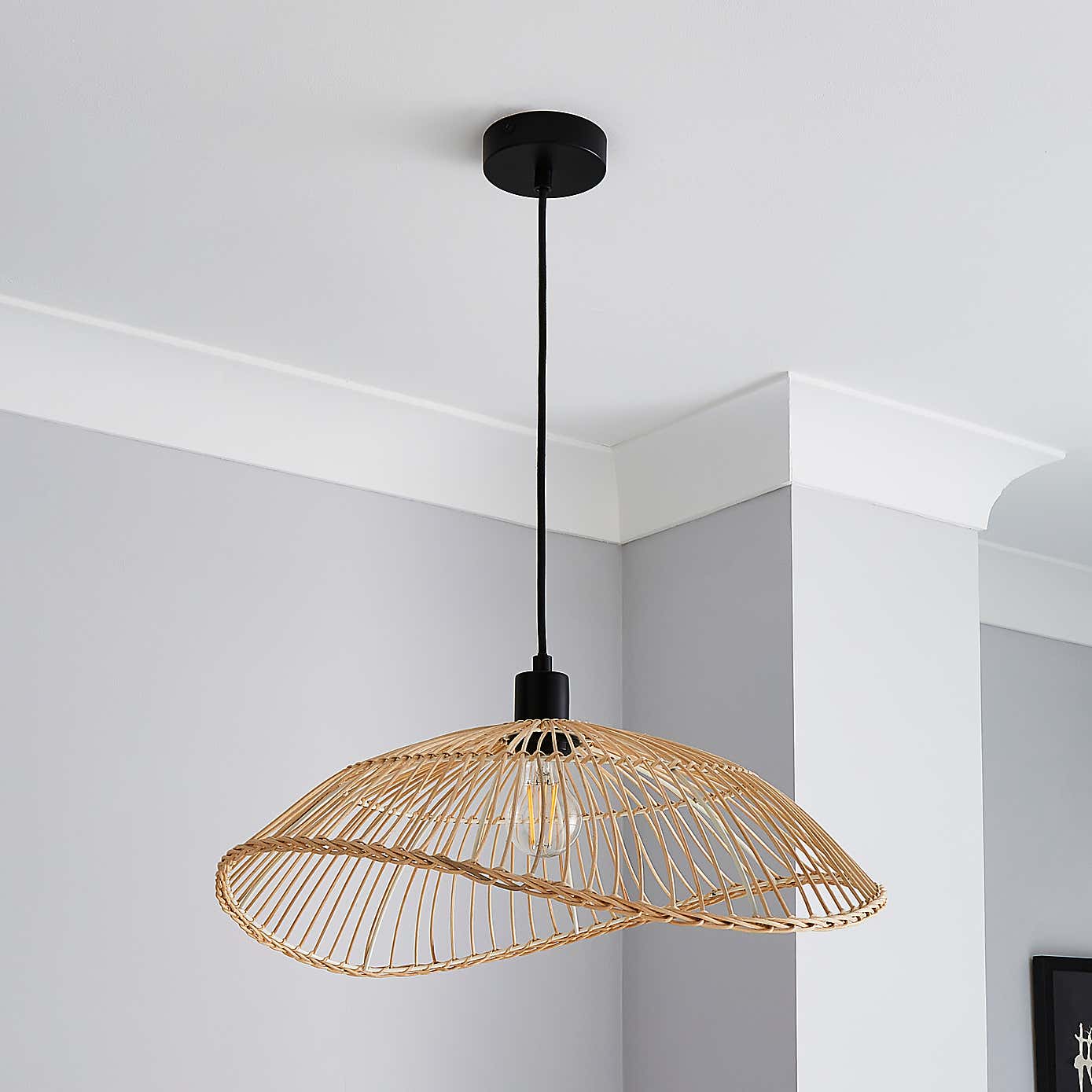 Elements Jaula Rattan Pendant Light