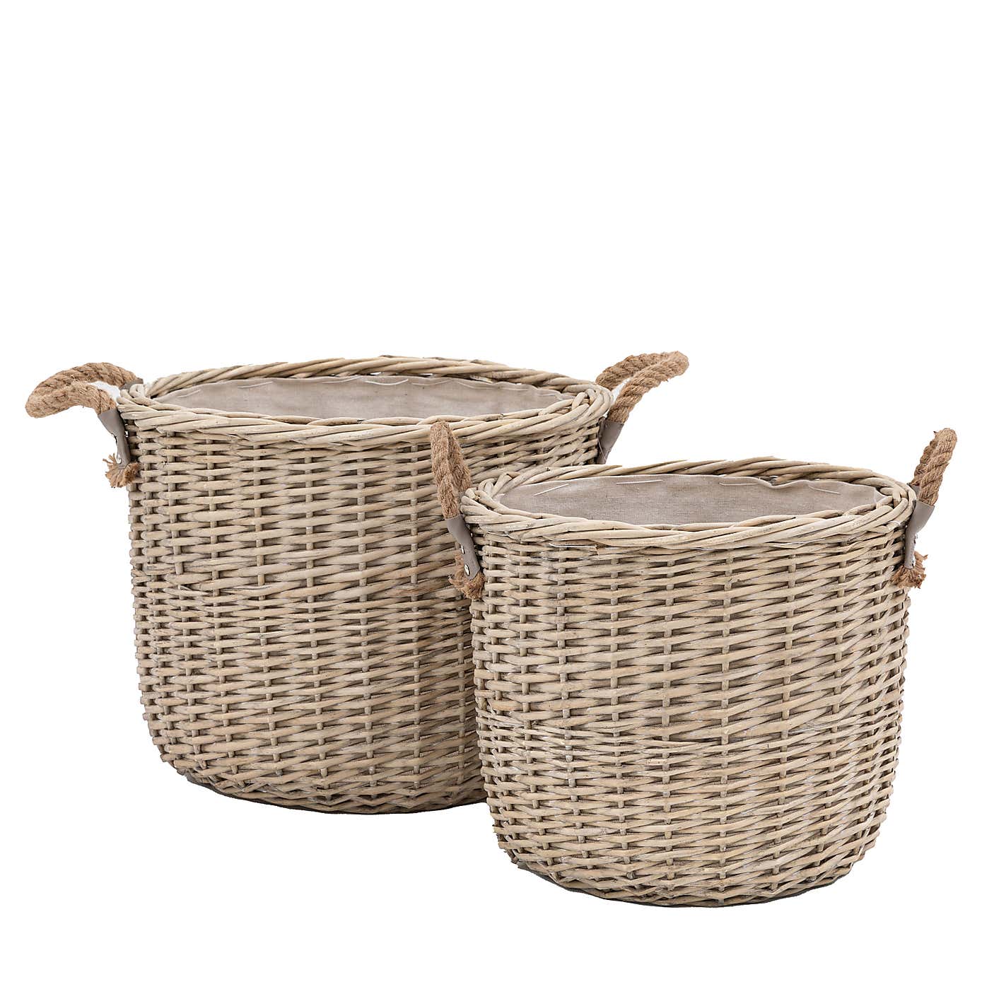 Set of 2 Dara Round Storage Baskets