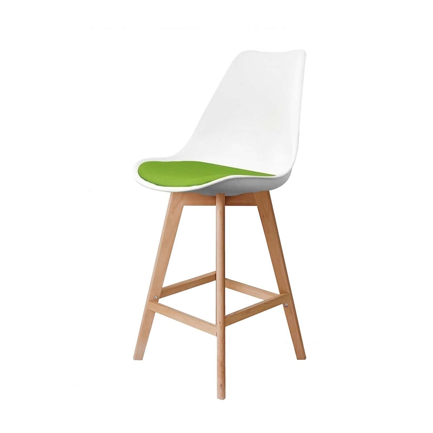 Fusion Living Soho White Plastic Bar Stool