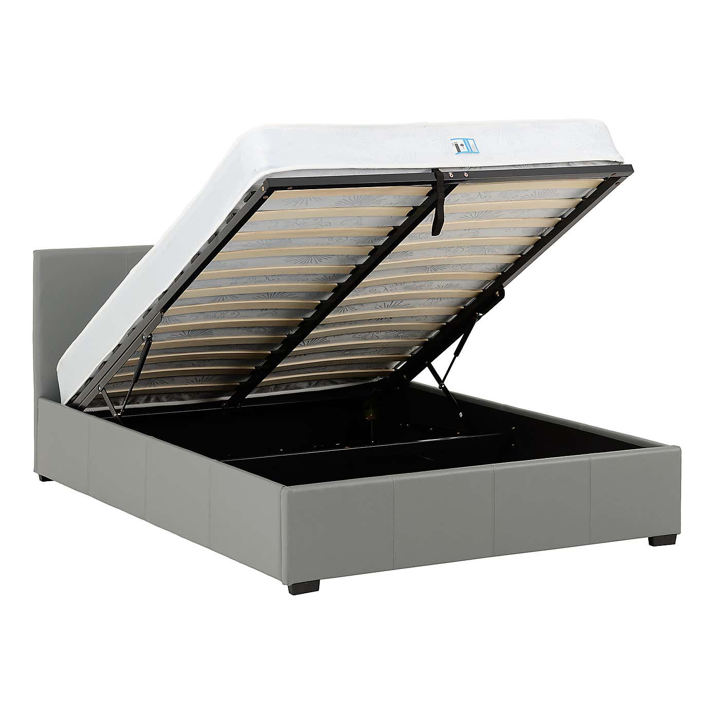 Waverley Faux Leather Ottoman Bedstead - Grey