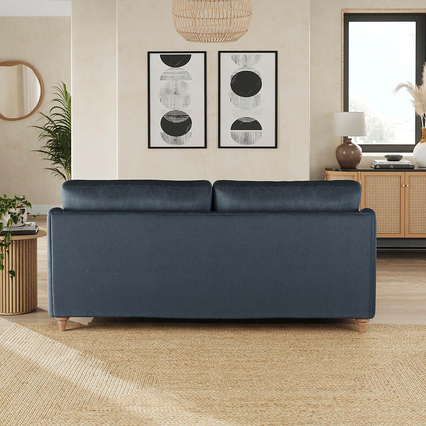 Hattie Matte Plush Velvet 3 Seater Sofa