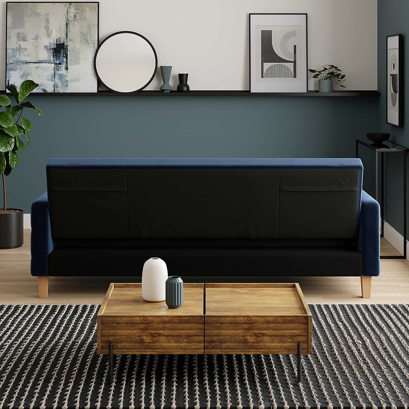 Harlow Velvet Storage Double Sofa Bed