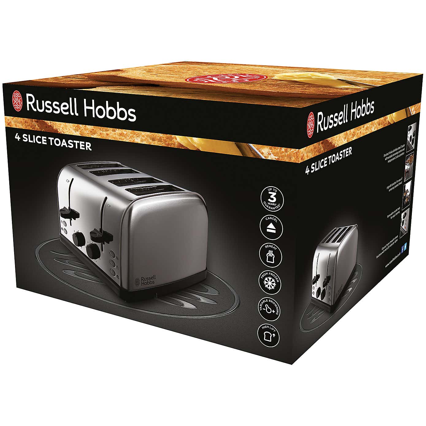 Russell Hobbs 4 Slice Brushed Stainless Steel Toaster