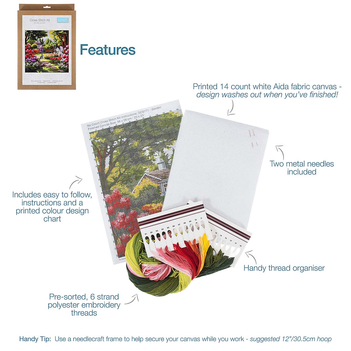 Cross Stitch Extra Large Garden