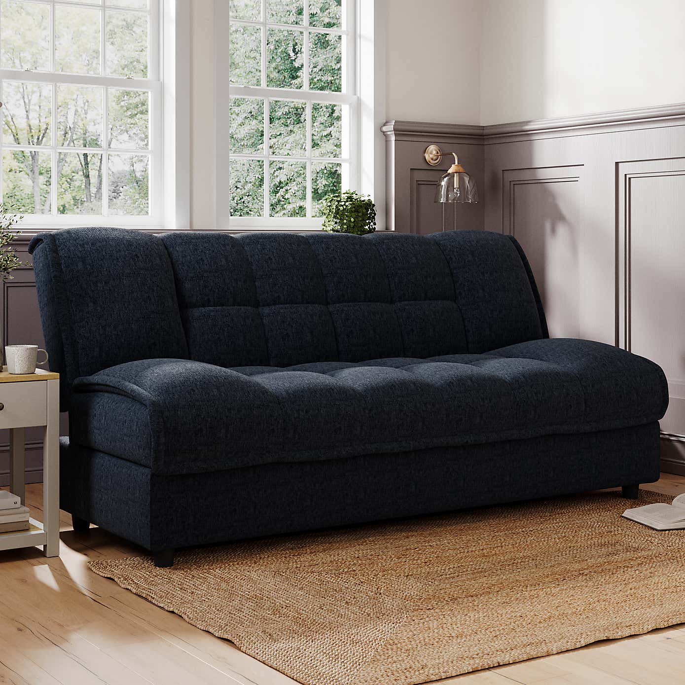 Emery Squish Soft Chenille Clic Clac Storage Sofa Bed