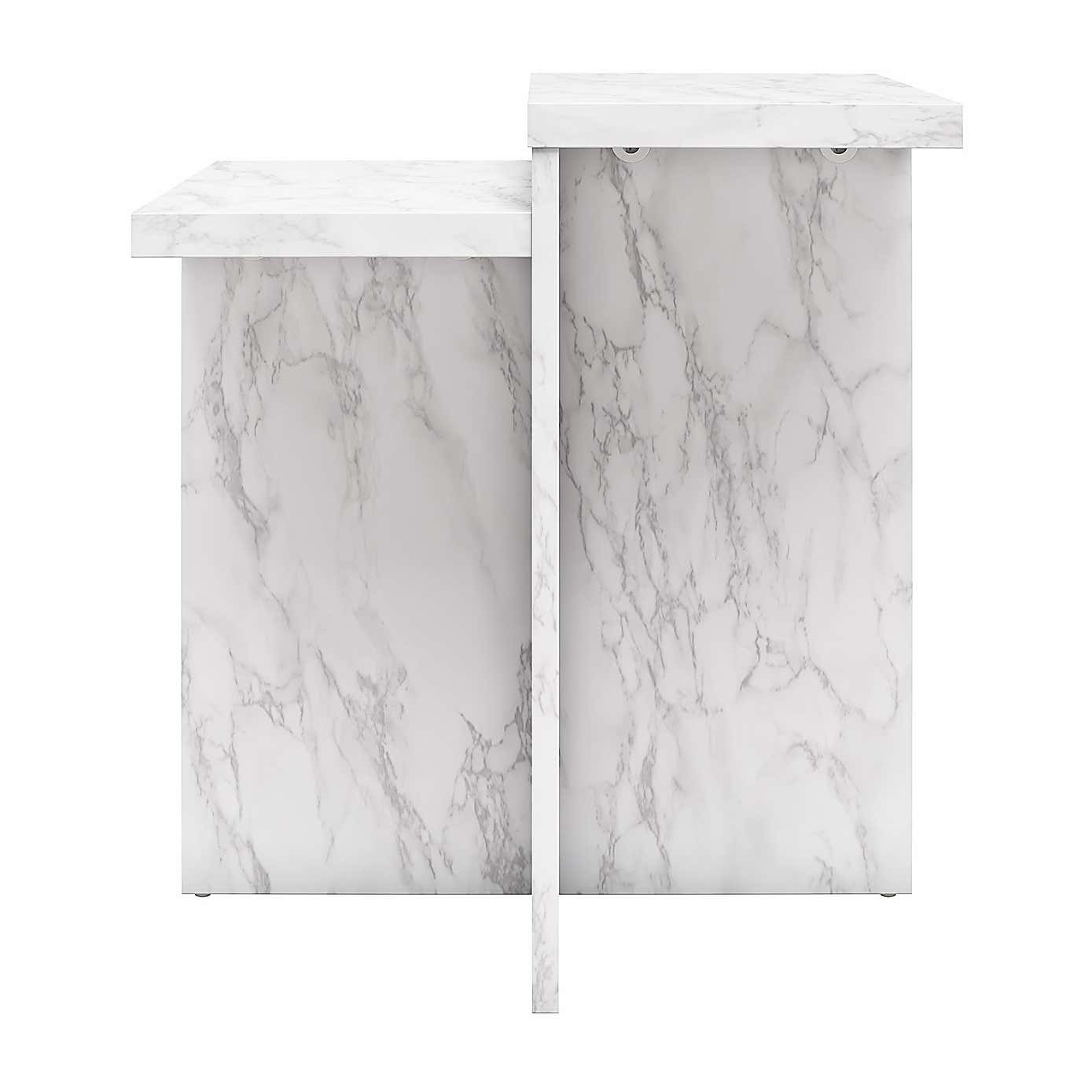 Brielle Side Table, Faux Marble