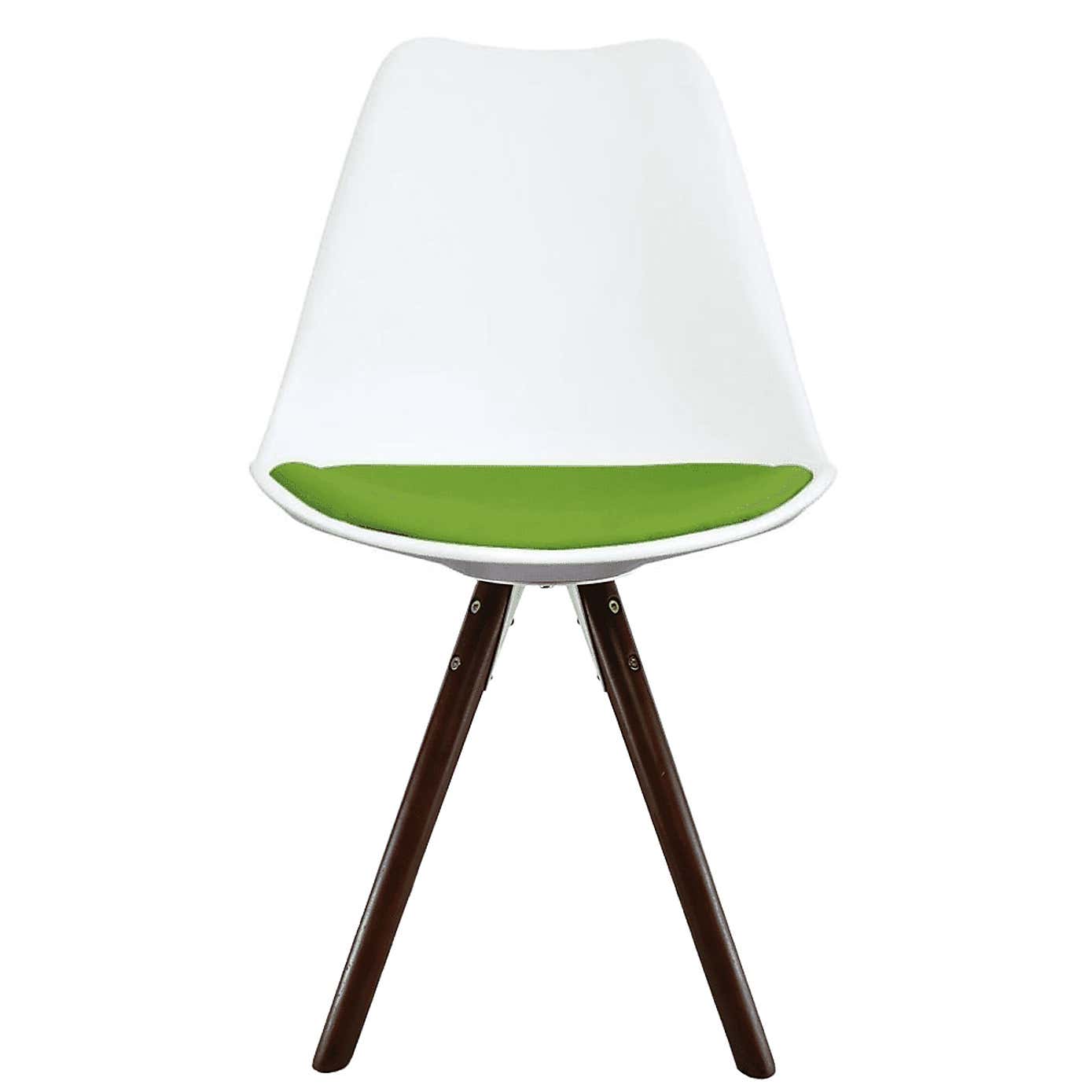 Fusion Living Soho White Plastic Dining Chair with Pyramid Legs