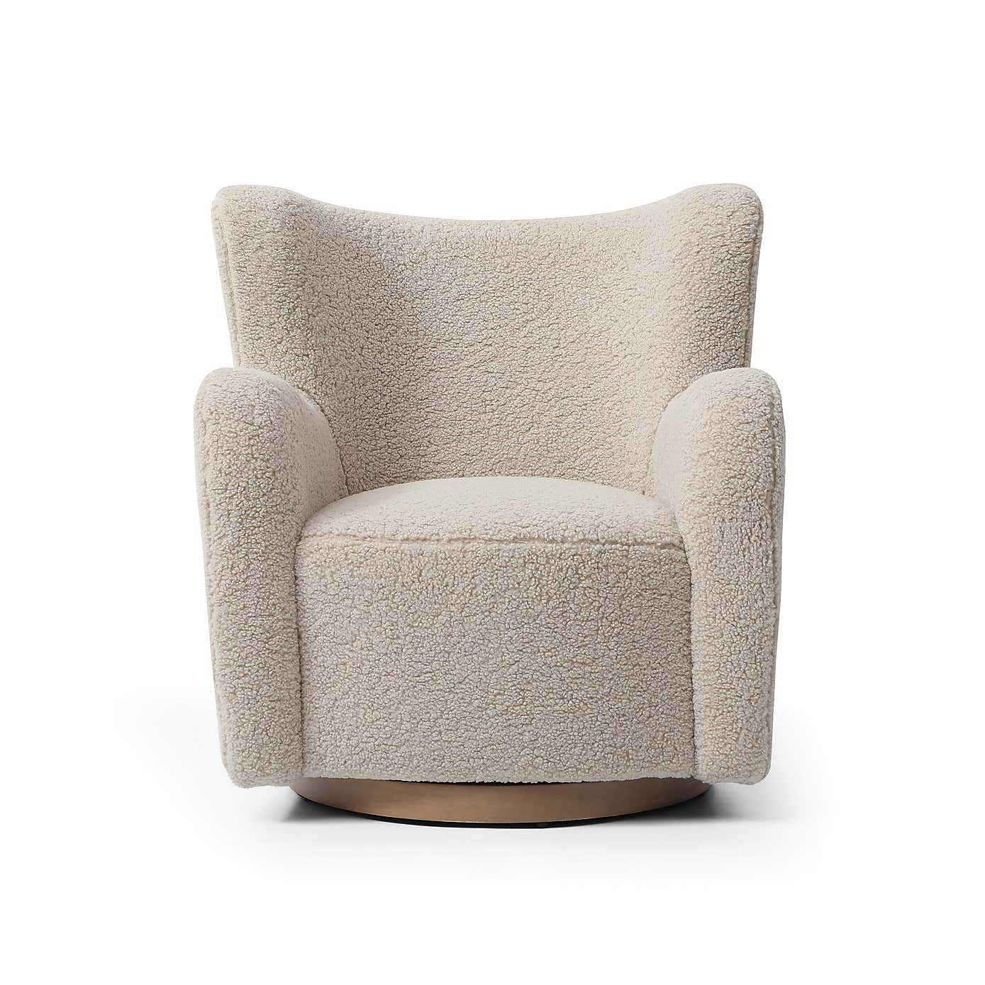 Theo Natural Borg Swivel Armchair