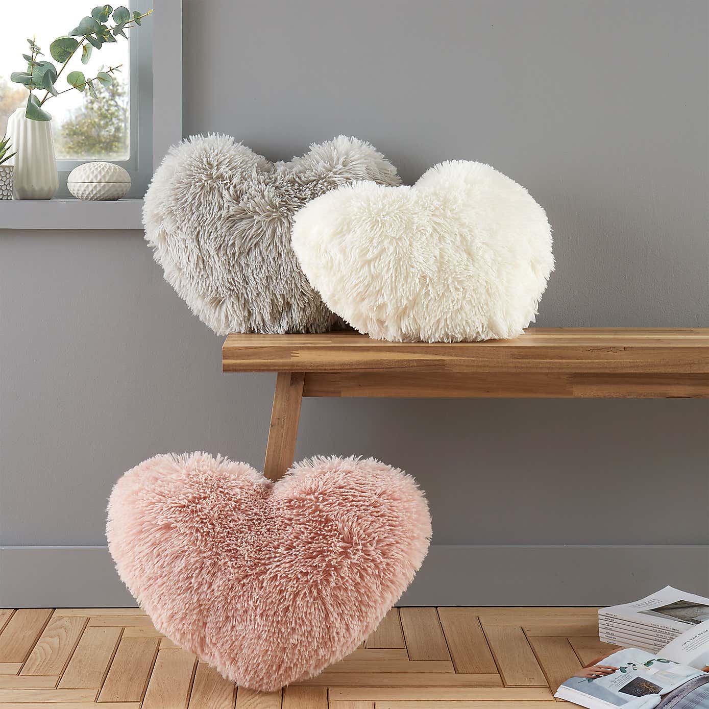 Catherine Lansfield Cuddly Heart Cushion