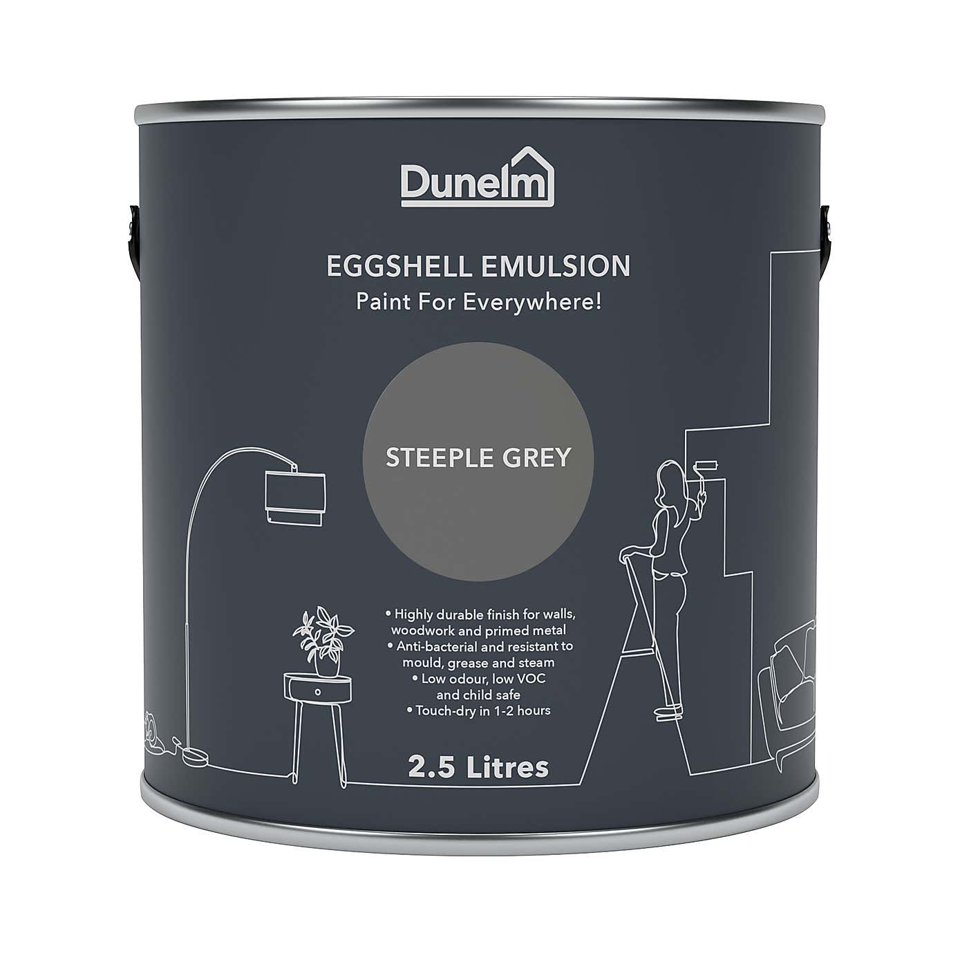 Dunelm Steeple Grey Eggshell Emulsion Paint