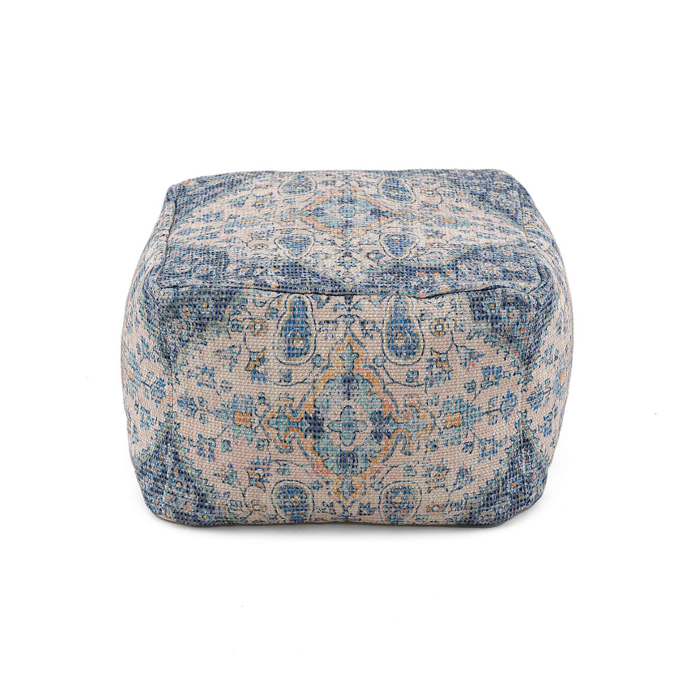Printed Oriental Cube Pouffe