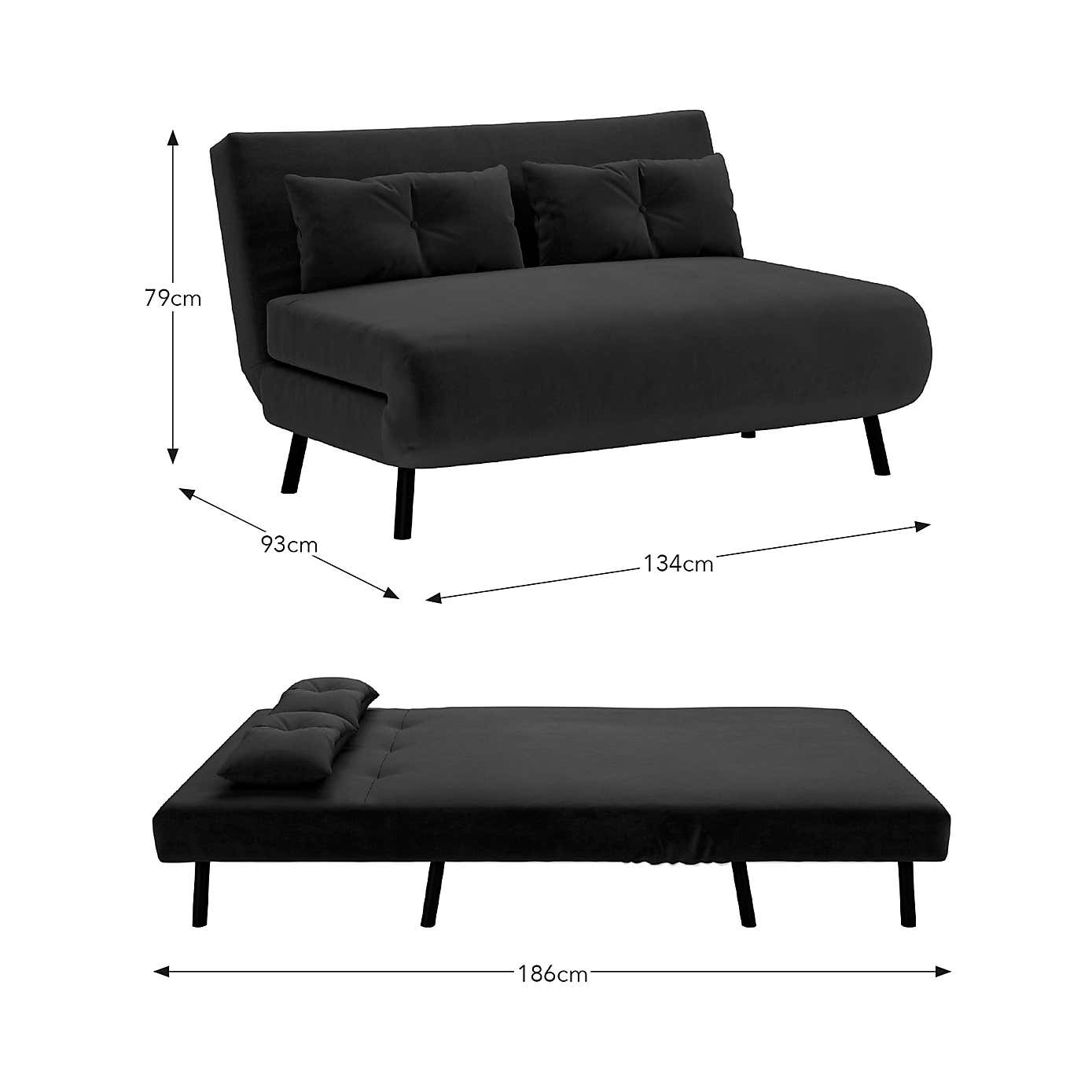 Phoebe Velvet Double Sofa Bed