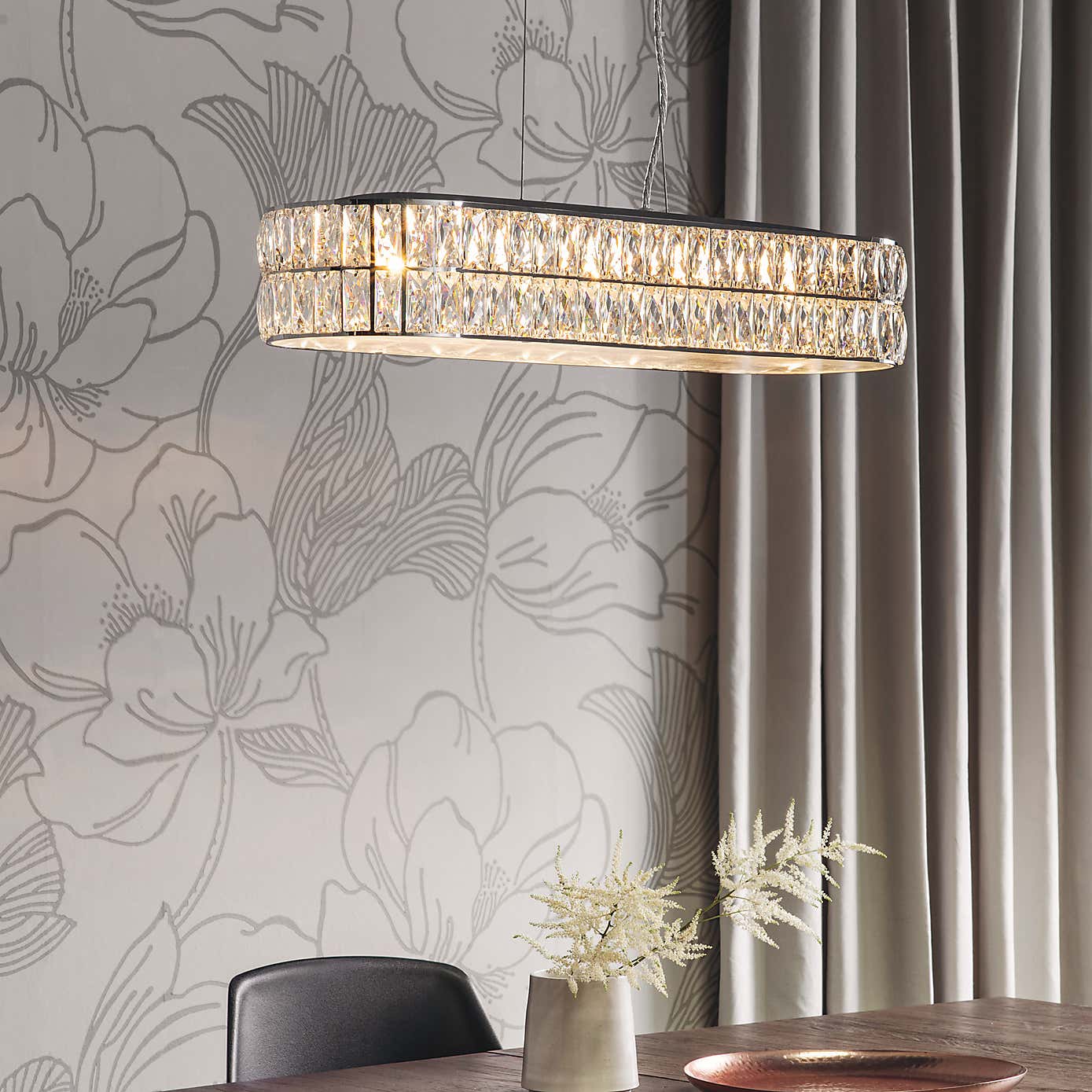 Crystal Armoury Integrated LED Diner Ceiling Fitting 75cm