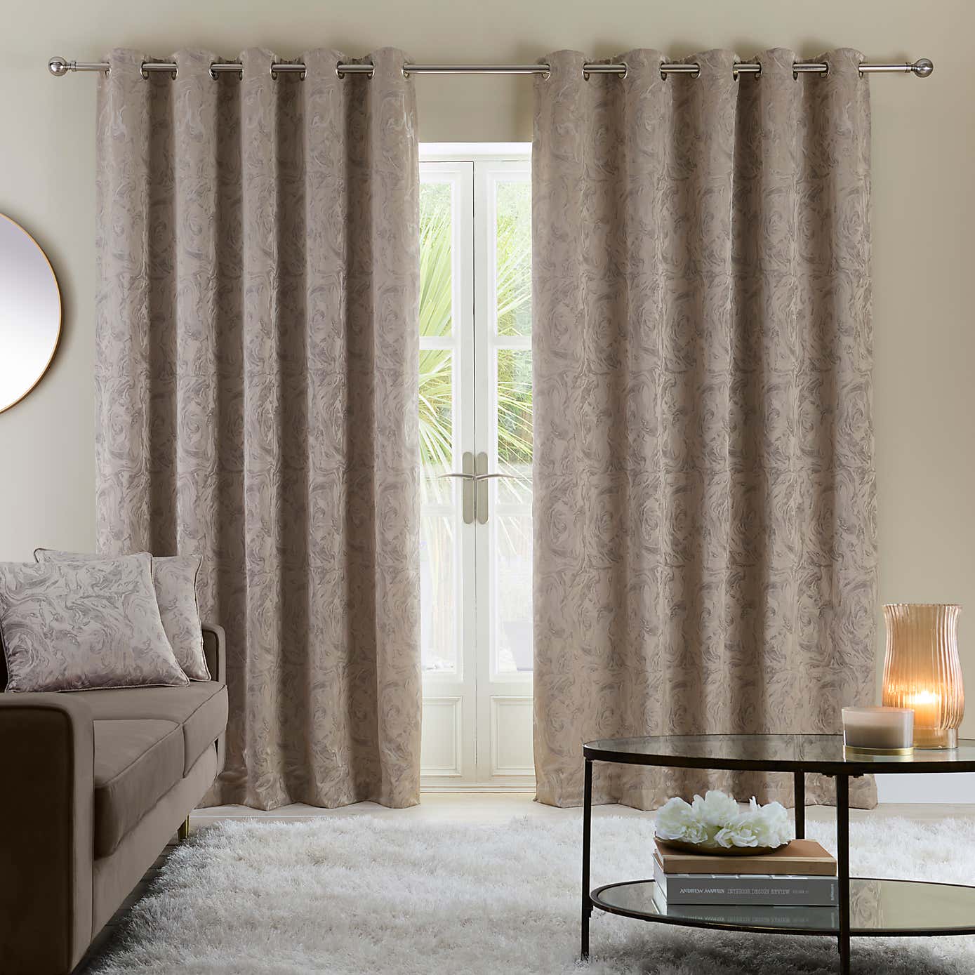 Diablo Marble Eyelet Curtains
