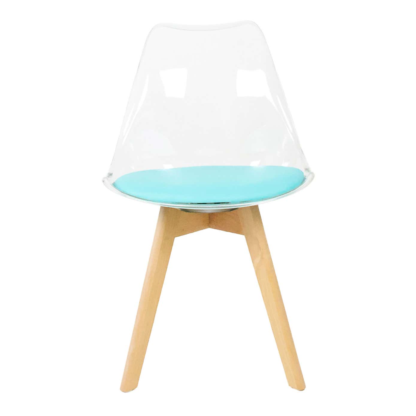 Fusion Living Soho Clear Plastic Dining Chair with Squared Legs