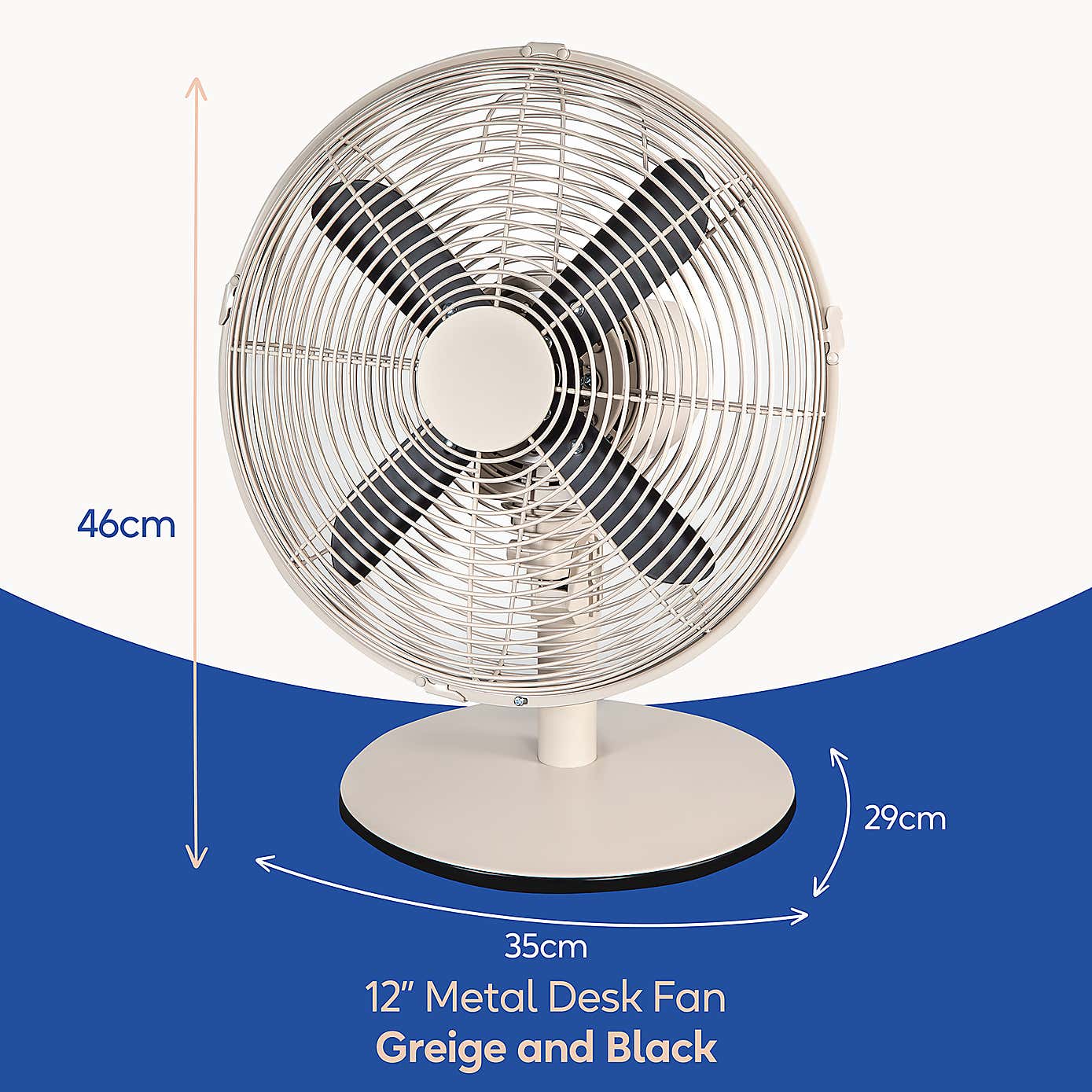 Russell Hobbs 12 Inch Metal Desk Fan