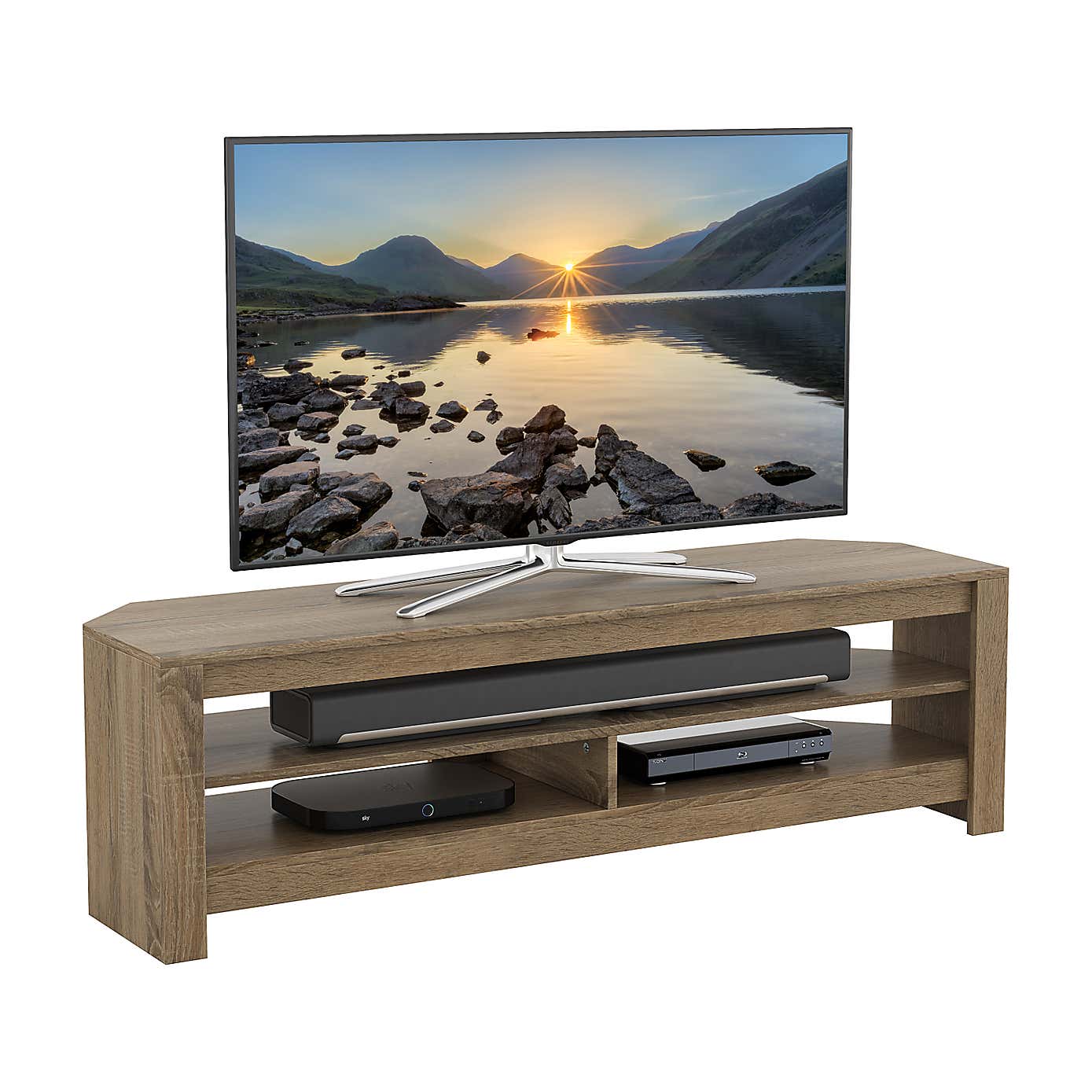 Calibre Wide TV Stand 140cm, Oak Effect