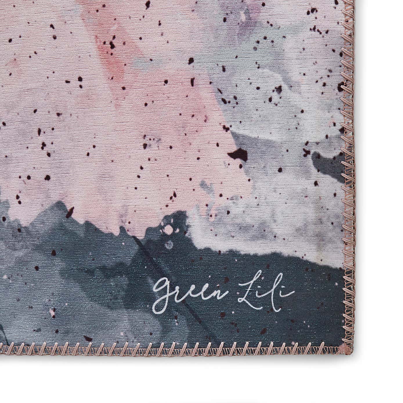 Michelle Collins Floral Rose and Black Rug