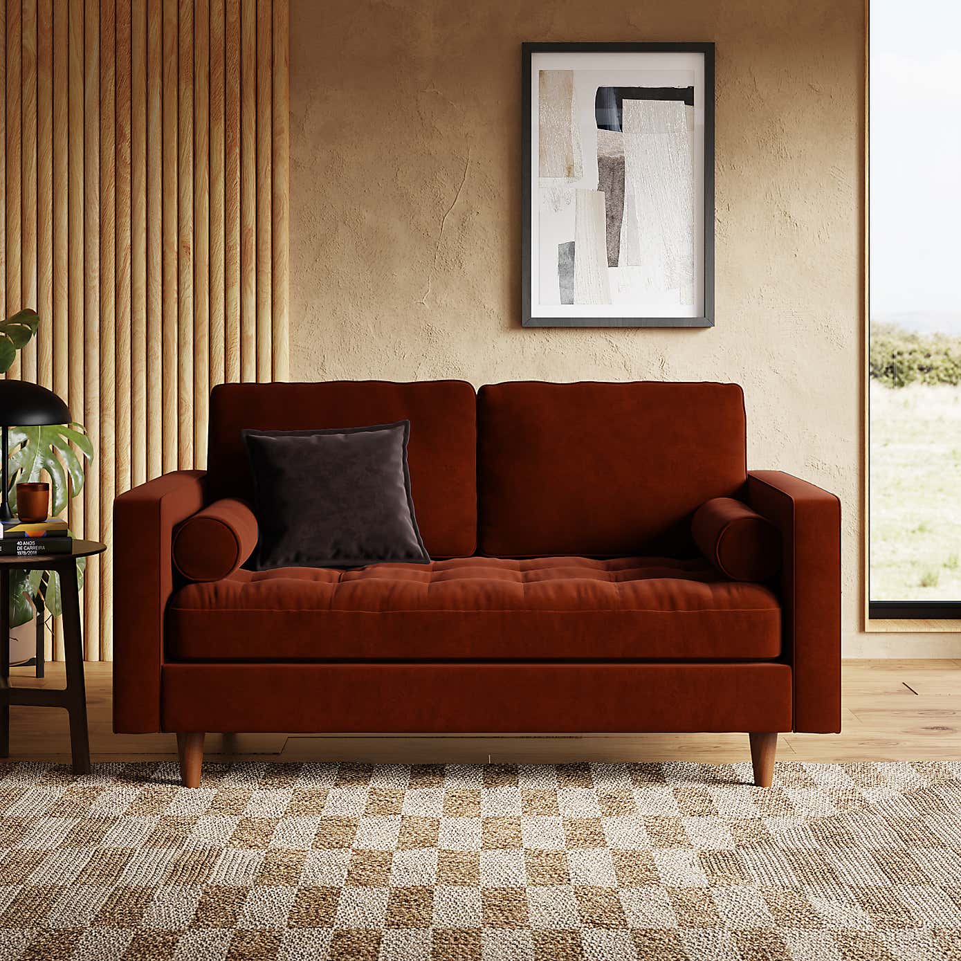 Zoe Casual Sit Velvet 2 Seater Sofa