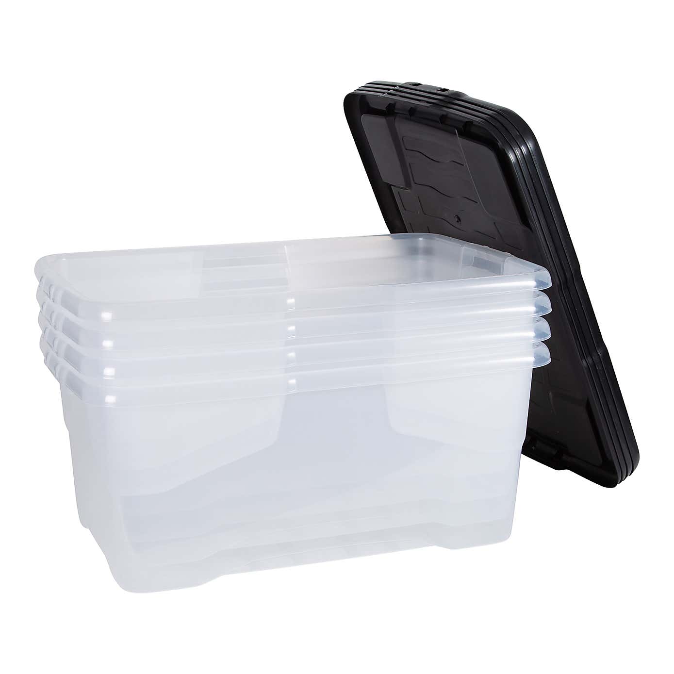 Set of 4 Strata 42L Curve Storage Box with Lids