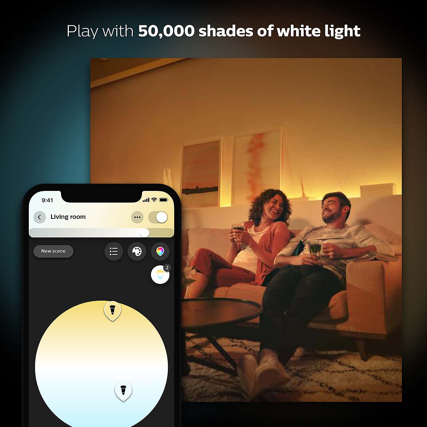 Philips HUE Smart 6 Watt ES LED Dimmable GLS Bulb 2 Pack