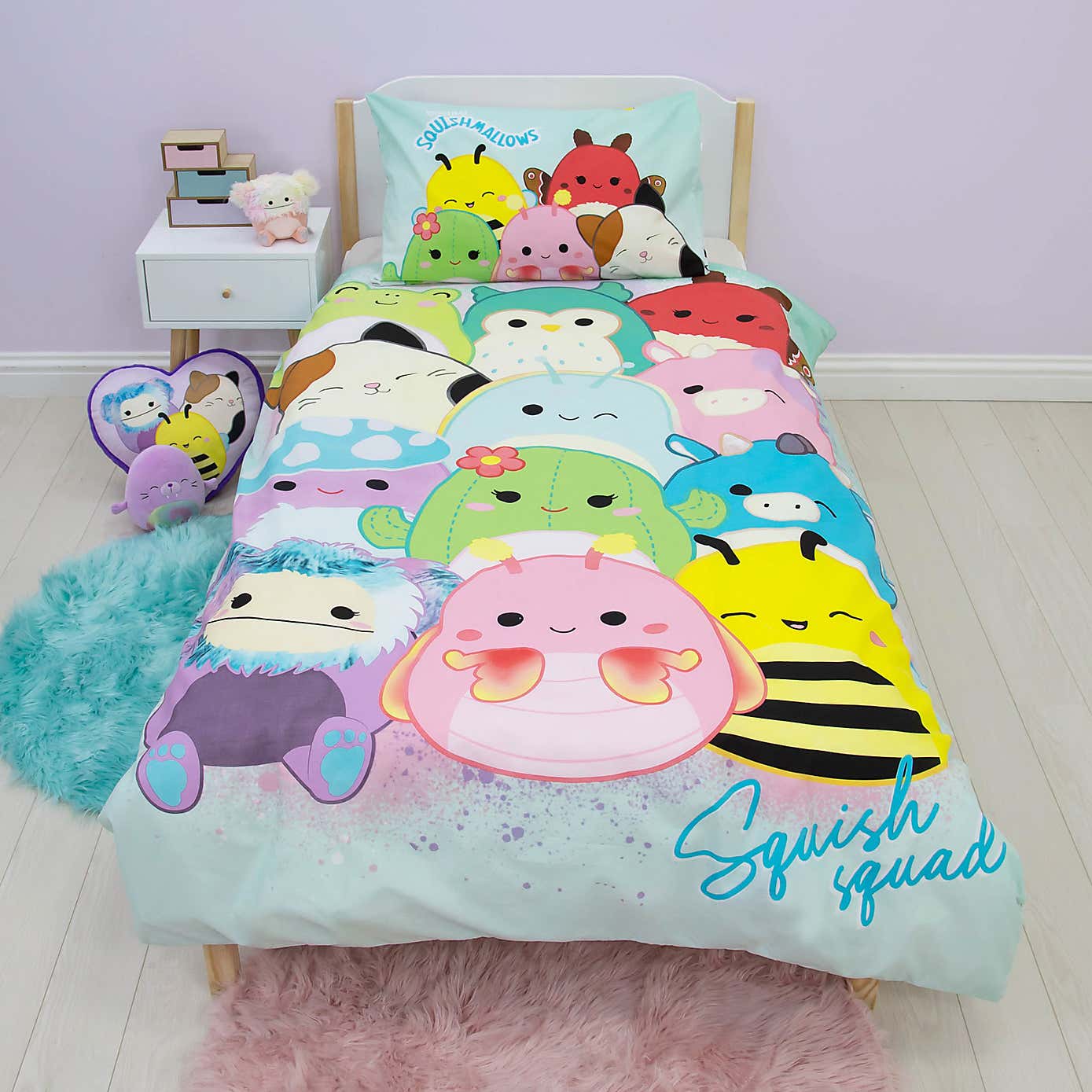Squishmallows Flash Reversible Single Duvet Cover & Pillowcase Set